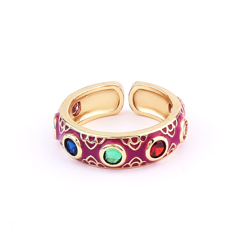 Evil Eye Bohemian Enamel Thumb Ring for Women | Turkish Nazar Boncuk Protection Jewelry | Handmade Silver Plated Statement Ring for Good Luck, Spiritual Protection & Fashion Accessories | Perfect for Boho Chic, Festival & Everyday Wear
