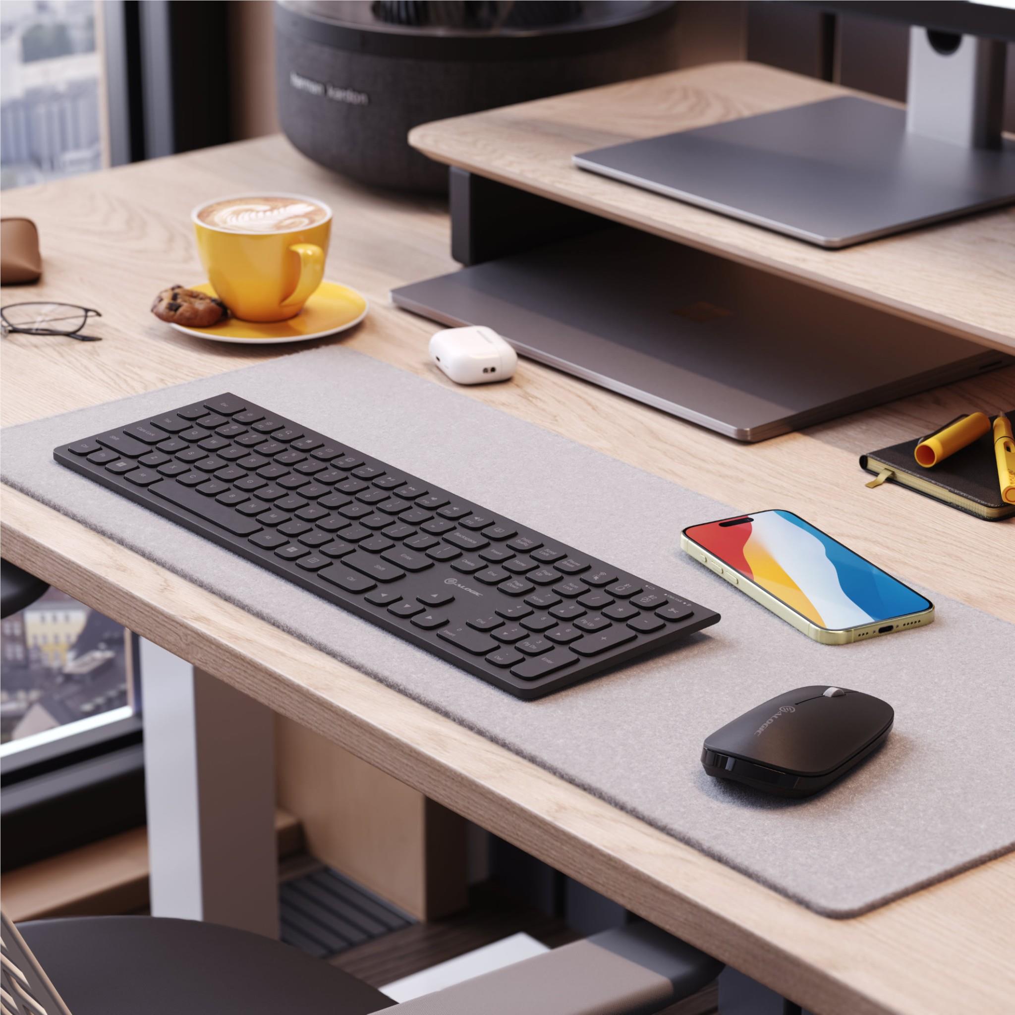 Alogic Echelon Bluetooth Wireless Mouse with USB-C Rechargeable, 4 Programmable Buttons - Black - Perfect for Office Work, Gaming & Travel