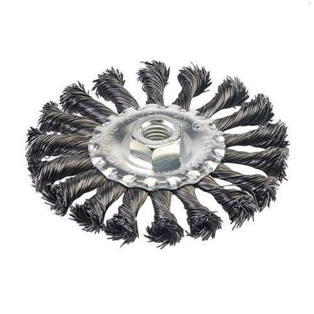 Silverline Tools 656640 - 115mm Steel Wire Twist Brush for Metal Cleaning, Rust Removal & Surface Preparation | Ideal for DIY Projects, Automotive Repair & Industrial Use