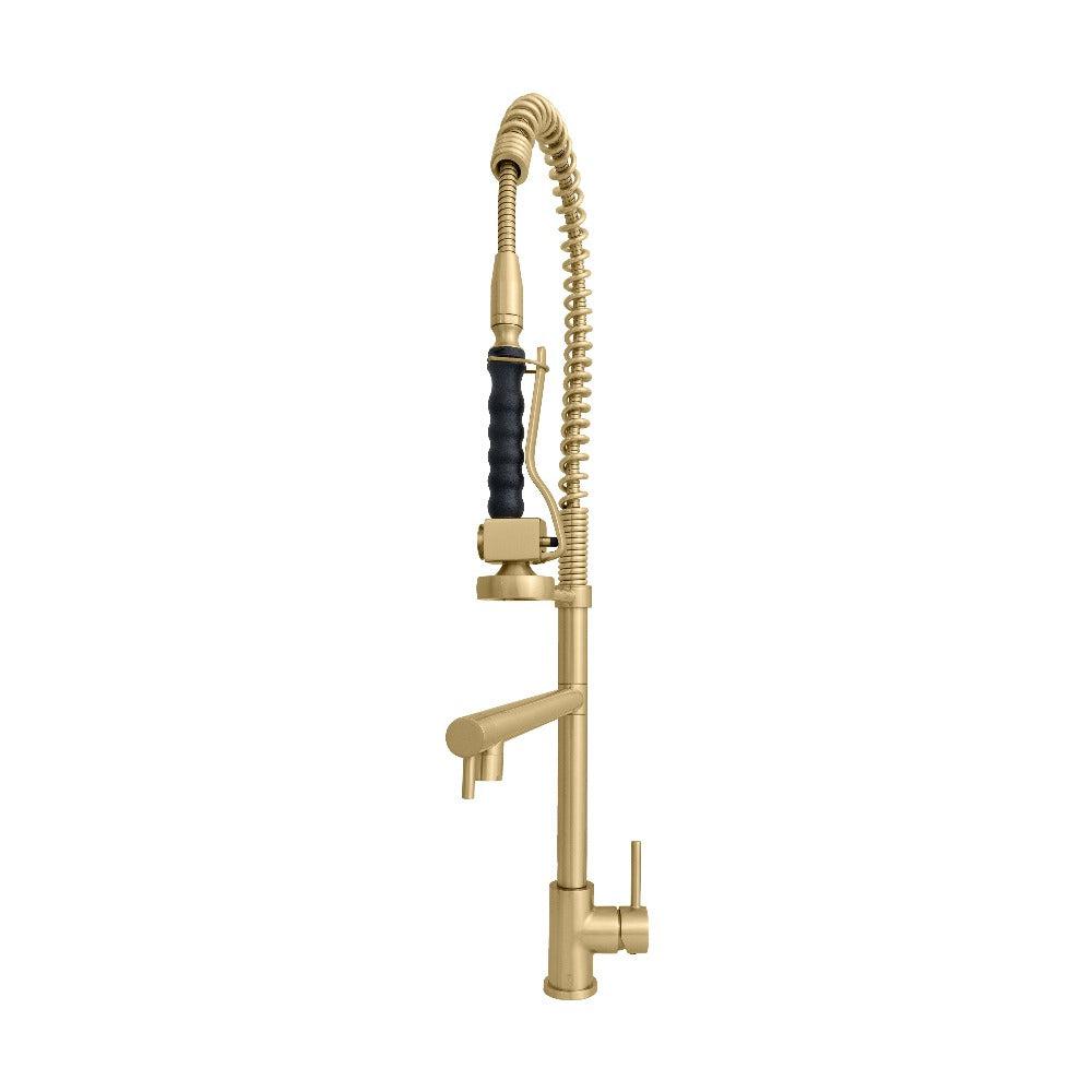 ZLINE Van Gogh Pull Down Spring Kitchen Faucet with Pot Filler in Champagne Bronze - High Arc Commercial Style Faucet for Modern Kitchens, Perfect for Cooking, Washing Dishes & Filling Large Pots (VNG KF CB)