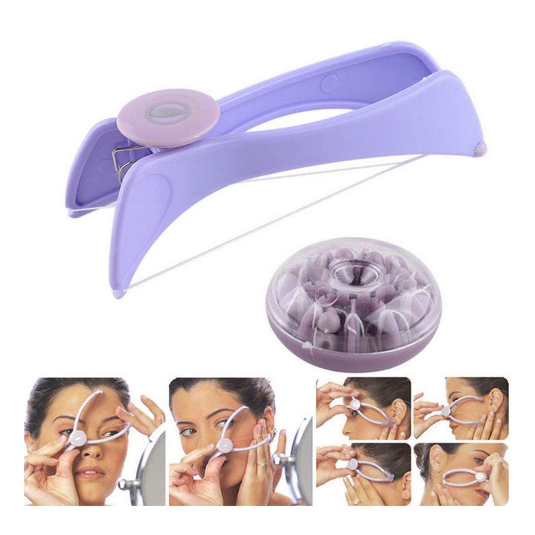 ORENAME Slique Women's Painless Eyebrow & Facial Hair Remover - Upper Lip Threading Trimmer, Body Hair Removal System for Smooth Skin | Perfect for Eyebrow Shaping, Facial Hair Removal & At-Home Grooming