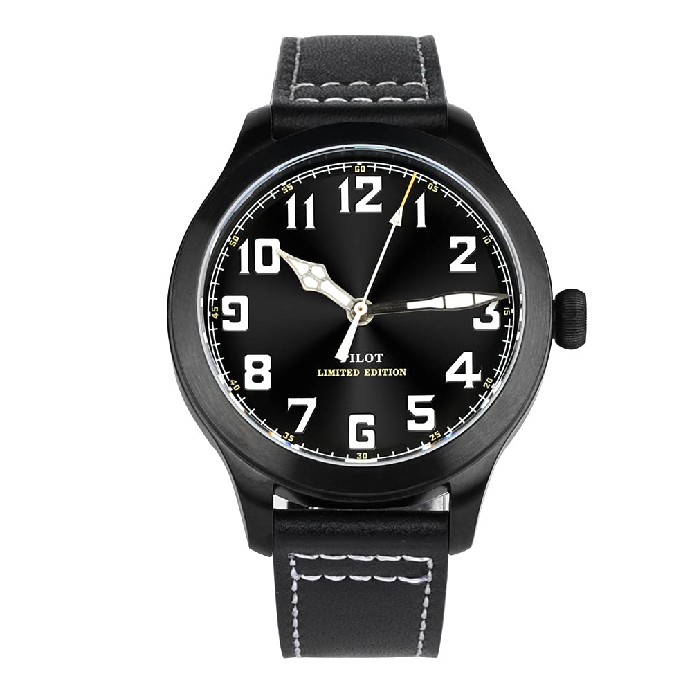 WatchDives Men's Luxury Automatic Mechanical Dive Watch - PT5000 Movement, BGW9 Super Luminous, 20Bar Water Resistant, Genuine Leather Strap | Perfect for Scuba Diving, Professional Use & Everyday Wear