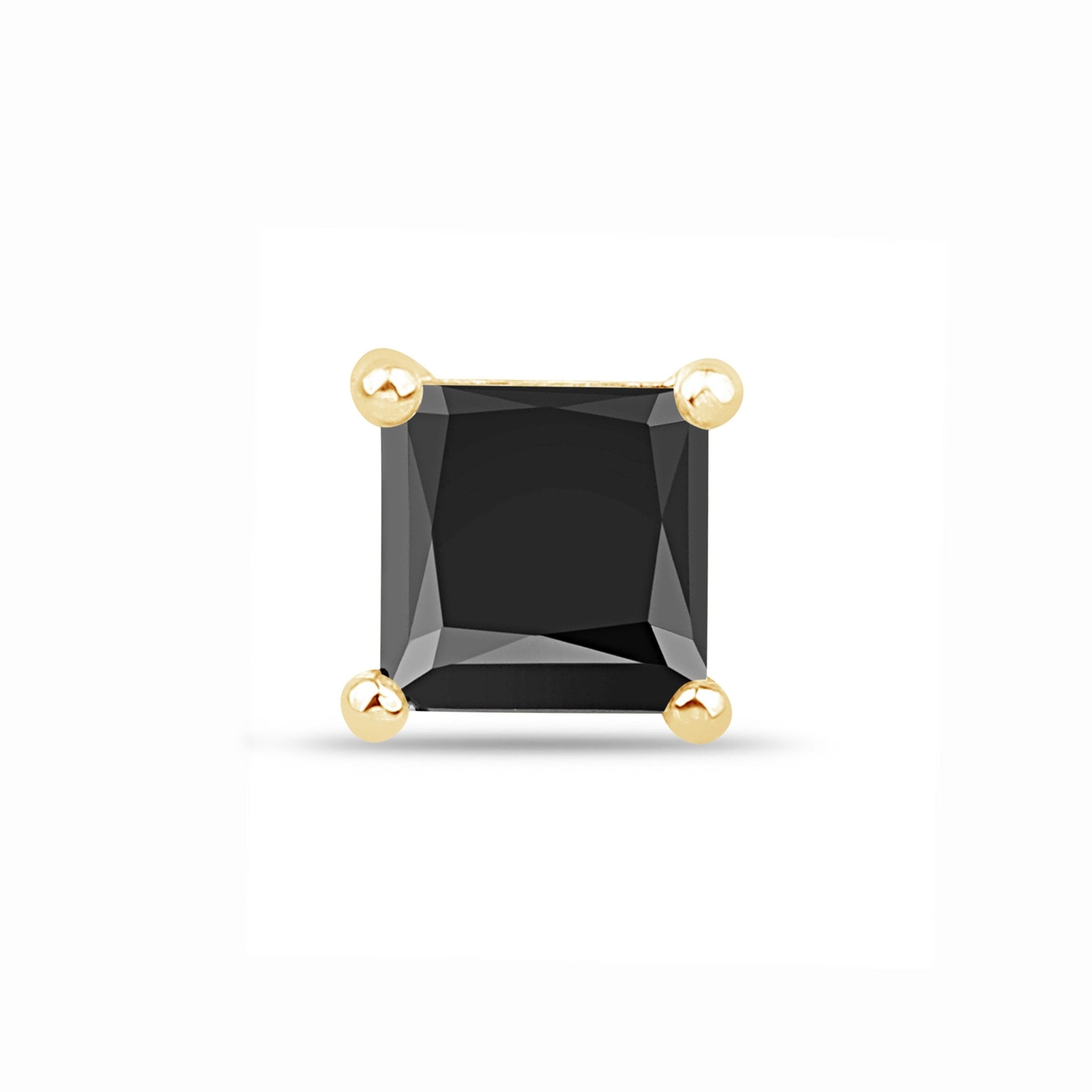 14K Yellow Gold Princess Cut Flat Back Stud Earrings for Women - Elegant & Hypoallergenic Jewelry for Daily Wear, Parties & Special Occasions