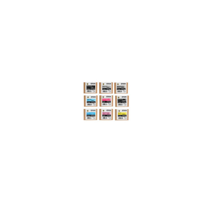 Epson Stylus Pro 3800 Matte Black Ink Cartridge Set - 8 Pack UltraChrome K3 80ml Printer Ink Refills for Professional Photo Printing & Fine Art Reproduction