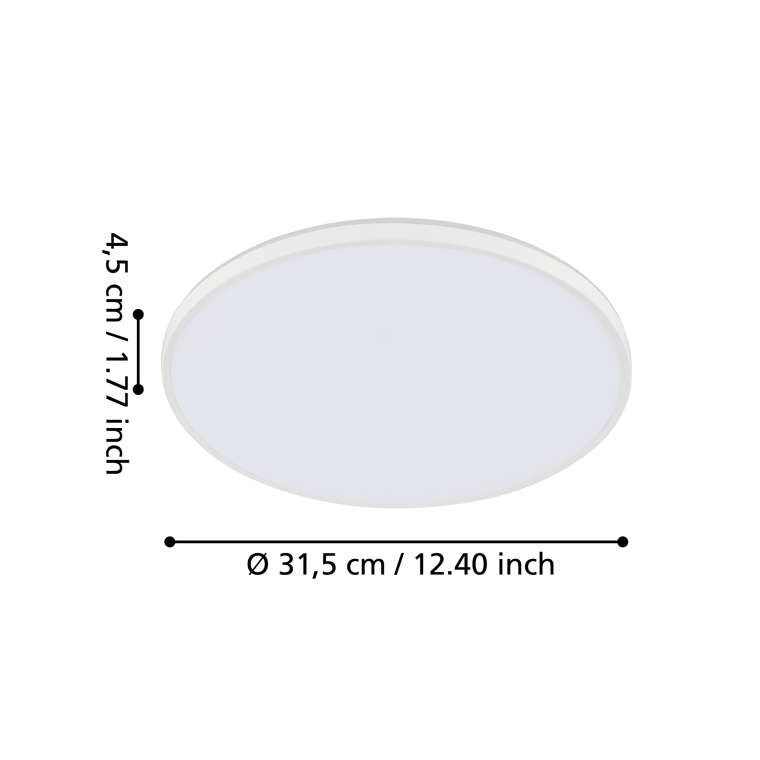 Eglo Crespillo White LED Round Flush Mount Ceiling Light Fixture 31.5cm - Modern Lighting for Bedroom, Kitchen, Hallway & Office