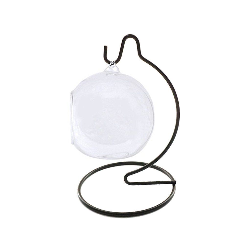 6 Pack 6 Inch Small Ornament Display Stand - Iron Hanging Rack Holder for Glass Globe, Air Plant Terrarium, Christmas Decorations - Perfect for Home, Wedding & Holiday Decor