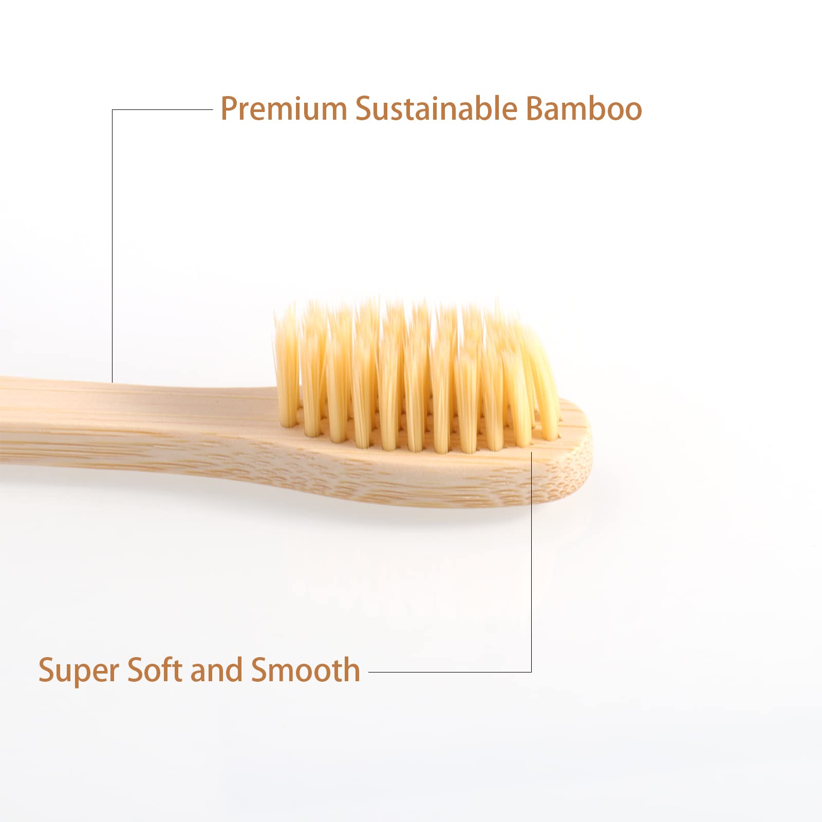 Eco-Friendly Custom Name Bamboo Toothbrushes - Biodegradable Soft Bristles, Personalized Dental Care (10-Pack, Beige) | Sustainable Oral Hygiene for Home & Travel