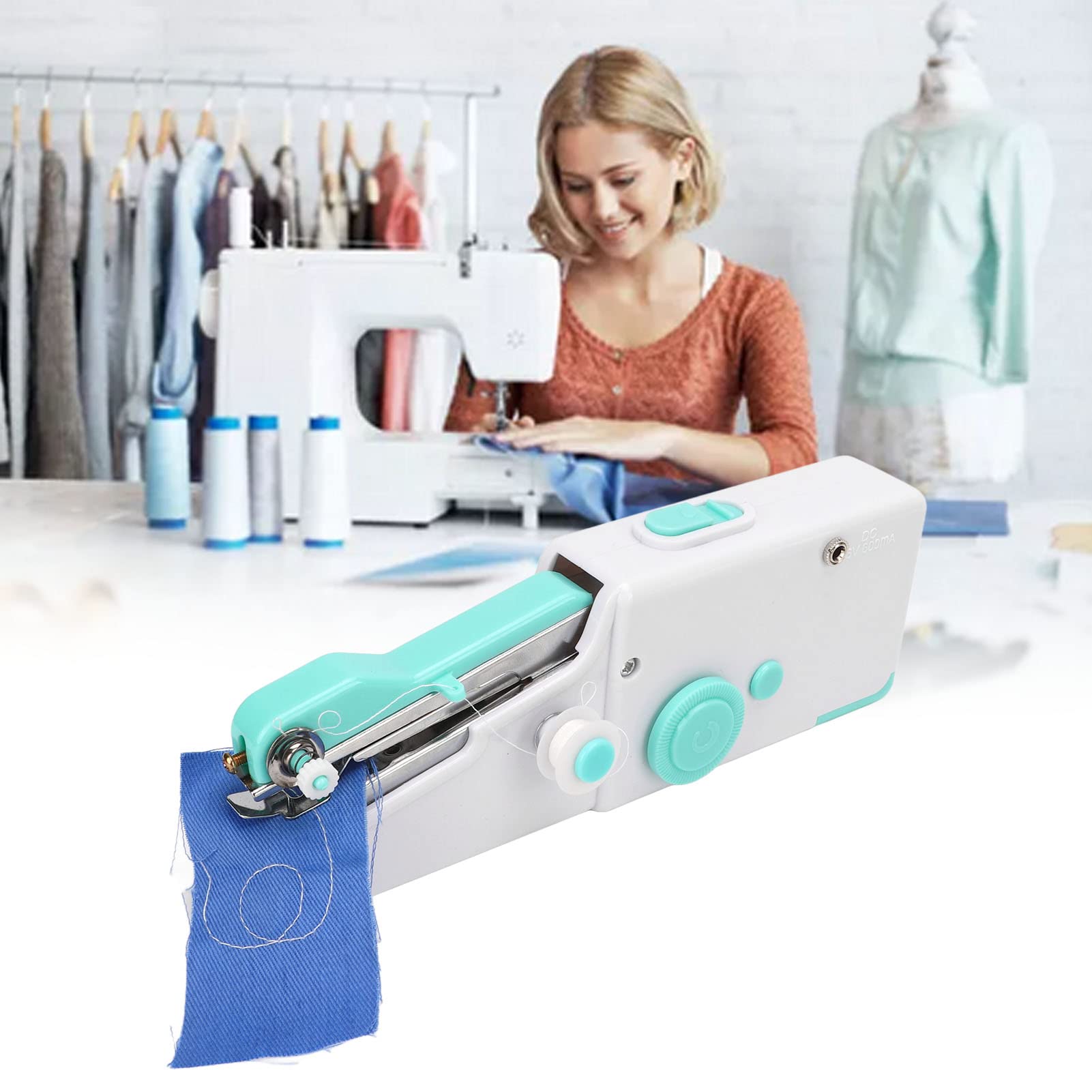 Jeanoko Mini Portable Cordless Handheld Sewing Machine Kit for Beginners - Easy Fabric Repair, DIY Crafts & Travel Sewing | Perfect for Kids, Adults, Home Mending & Emergency Clothing Fixes