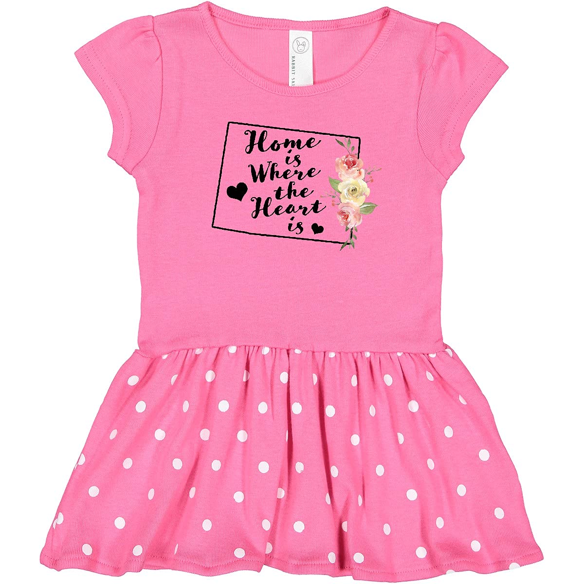 Inktastic Wyoming Home is Where The Heart is Watercolor Print Toddler Dress - Cute Outfit for Girls, Birthday Gift, Family Vacation & Photo Shoots