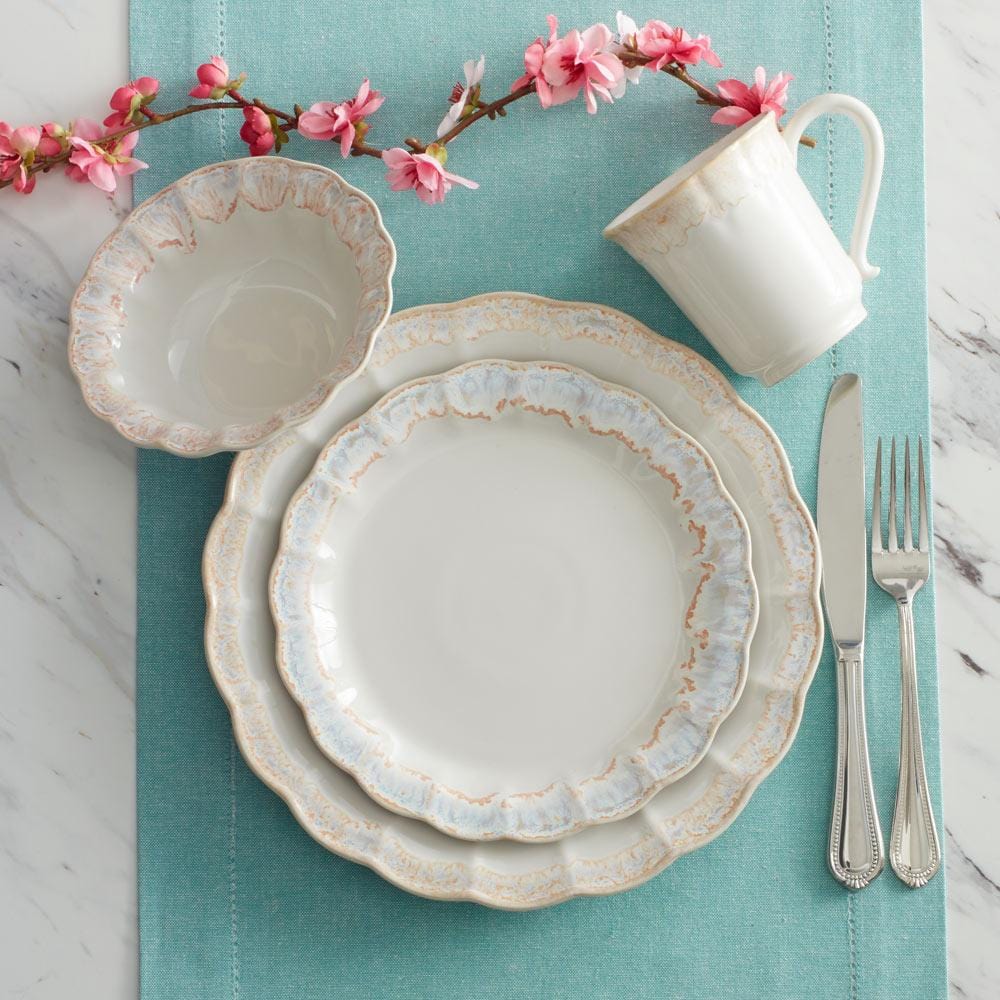 Mila 4-Piece Dinnerware Set - Elegant Plates, Bowls, Cups & Saucers for Everyday Dining & Entertaining
