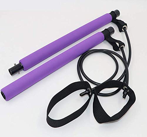 Portable Pilates Bar Kit with Resistance Bands & Door Anchor - Full Body Toning, Yoga & Home Workout Equipment for Women & Men | Perfect for Home Gym, Pilates, Yoga & Stretching Exercises