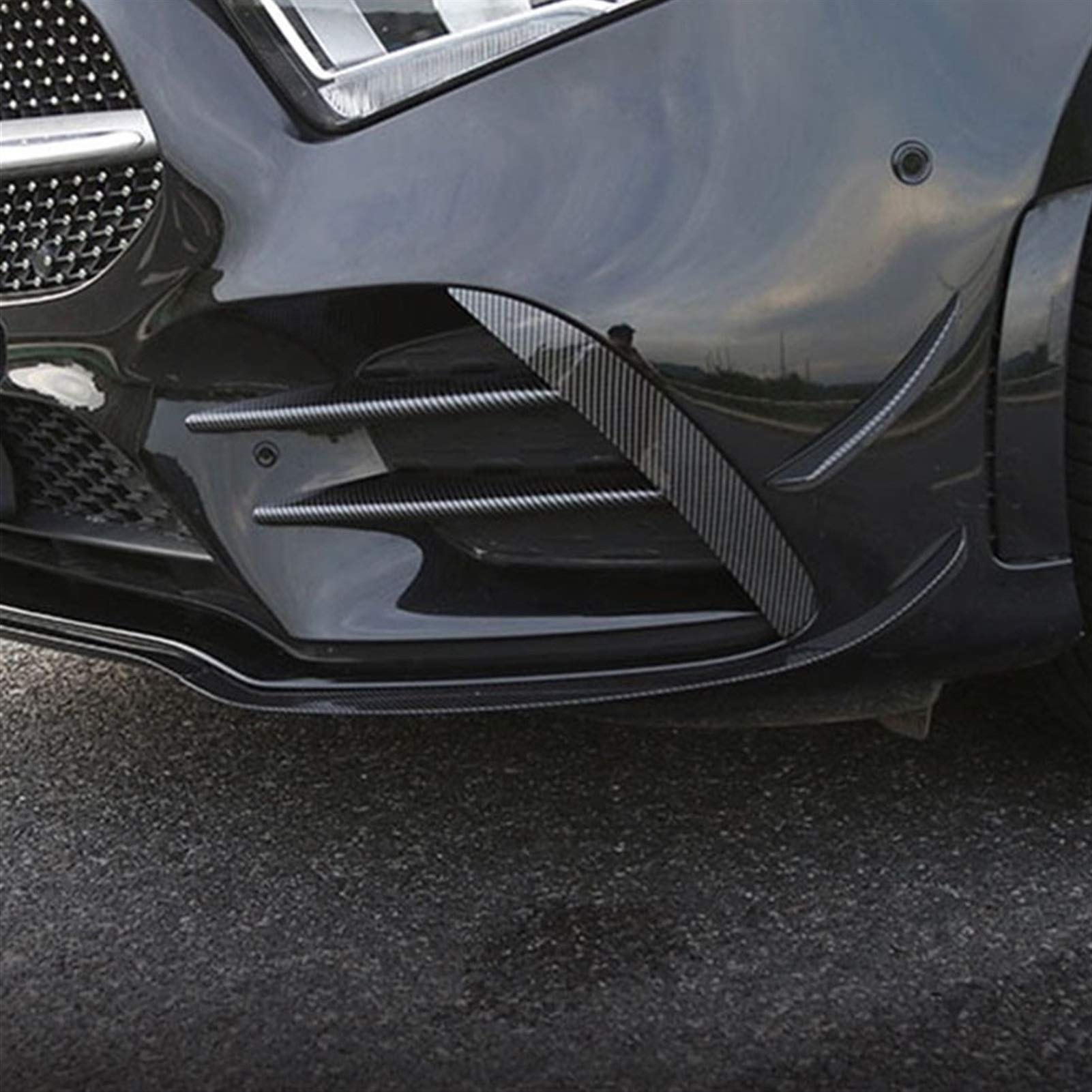 Carbon Fiber Car Fog Light Grille Covers for Mercedes Benz A-Class W177 - Auto Styling Accessories, Headlight Trim, Decorative Slats - Perfect for Customization & Night Driving