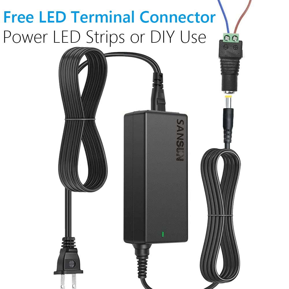 12V 5A 60W Power Adapter, AC 120V to DC 12V Converter with 5.5x2.1mm Jack - Universal Power Supply for LED Strip Lights, CCTV Cameras, Hard Drives, Monitors & More (3-Pack) - Perfect for Home Security, Office Electronics & DIY Lighting Projects