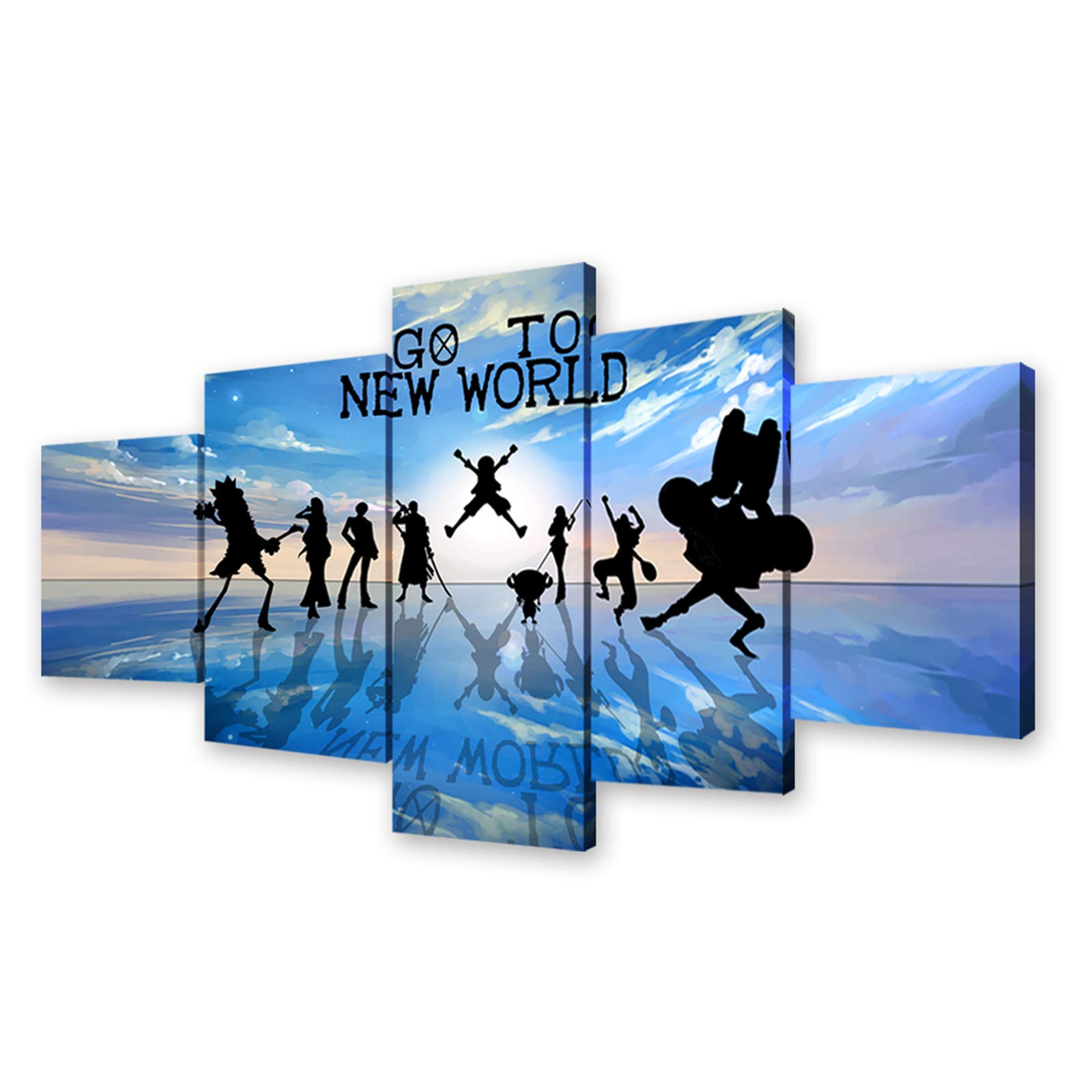 One Piece Anime Poster - Straw Hat Pirates New World Canvas Wall Art with Frame for Living Room, Bedroom & Office Decor | Perfect Gift for Anime Fans