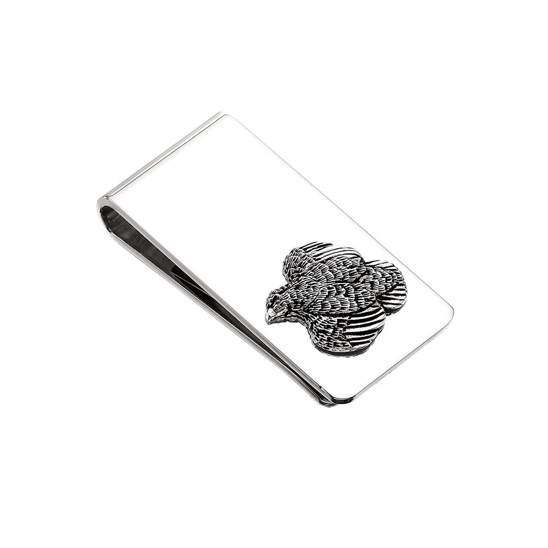 Grainger McKoy Sterling Silver Quail Money Clip - Elegant Silver Money Clip for Cash & Credit Cards - Perfect Gift for Men, Business Professionals & Collectors - Ideal for Weddings, Graduations & Special Occasions