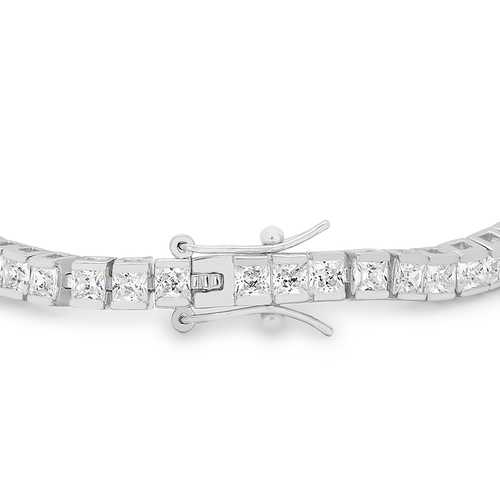 Elegant Princess Cut Cubic Zirconia Tennis Bracelet for Women - Perfect for Weddings, Parties & Special Occasions