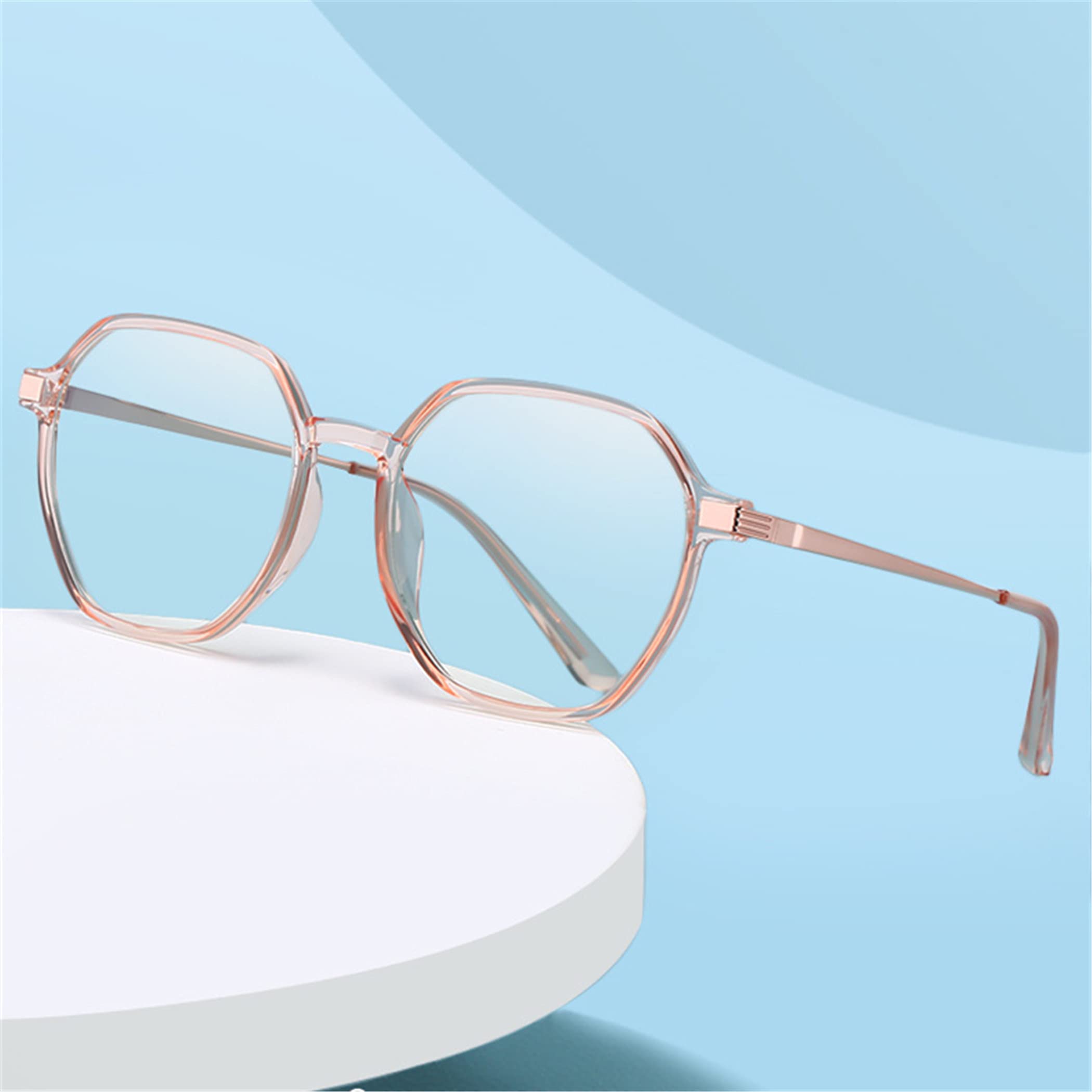 Bullabulling 3 Pack Retro Polygon Reading Glasses for Women - Blue Light Blocking Oversized Eyeglass Frames with Large Lenses - Perfect for Reading, Computer Work & Nighttime Screen Use