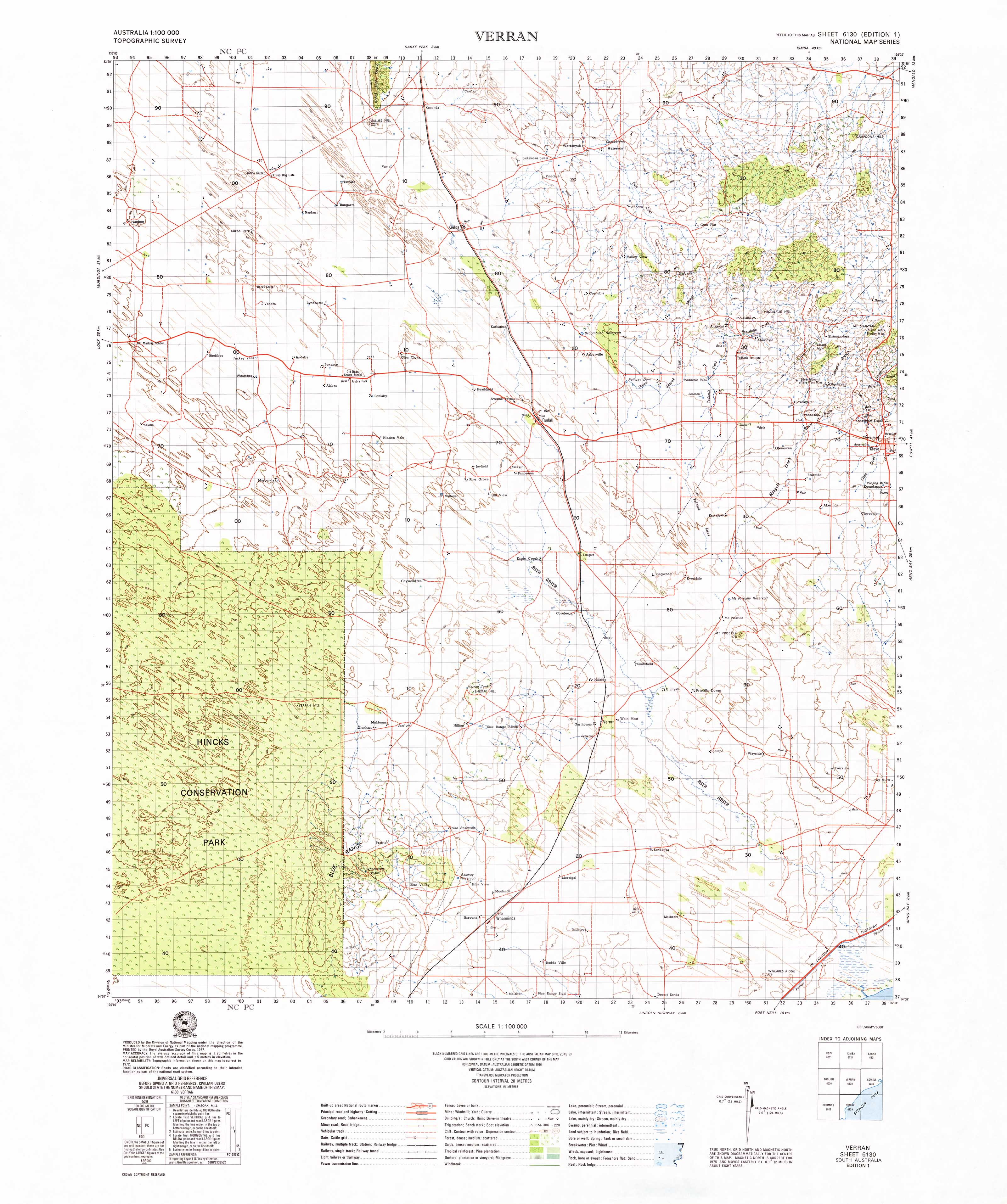 6130 Verran 1:100,000 Scale Topographic Map - Hiking, Camping & Outdoor Navigation for Adventurers
