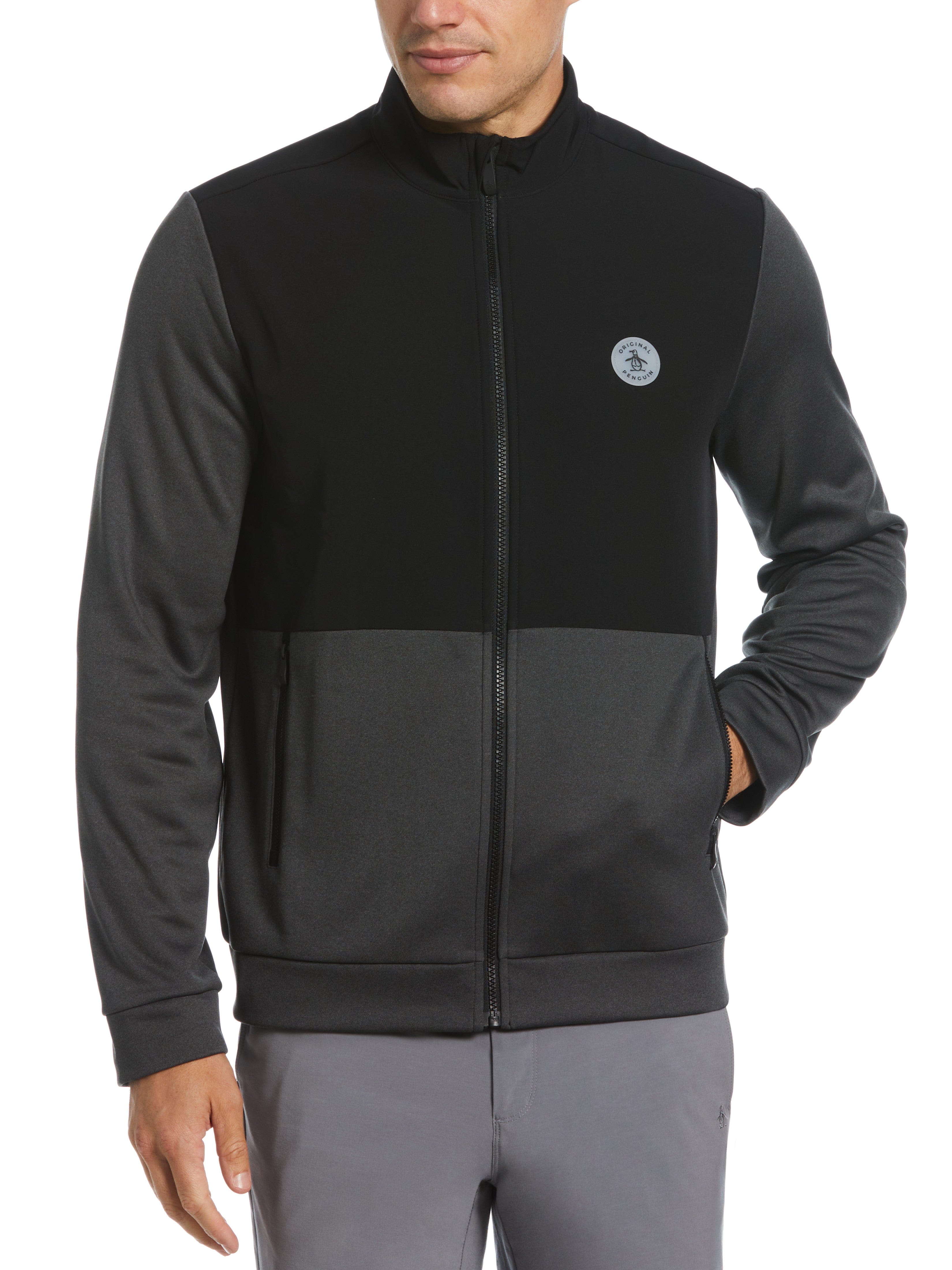 Men's Color Block Fleece Full Zip Jacket - Warm Winter Outdoor Hoodie for Hiking, Camping & Casual Wear
