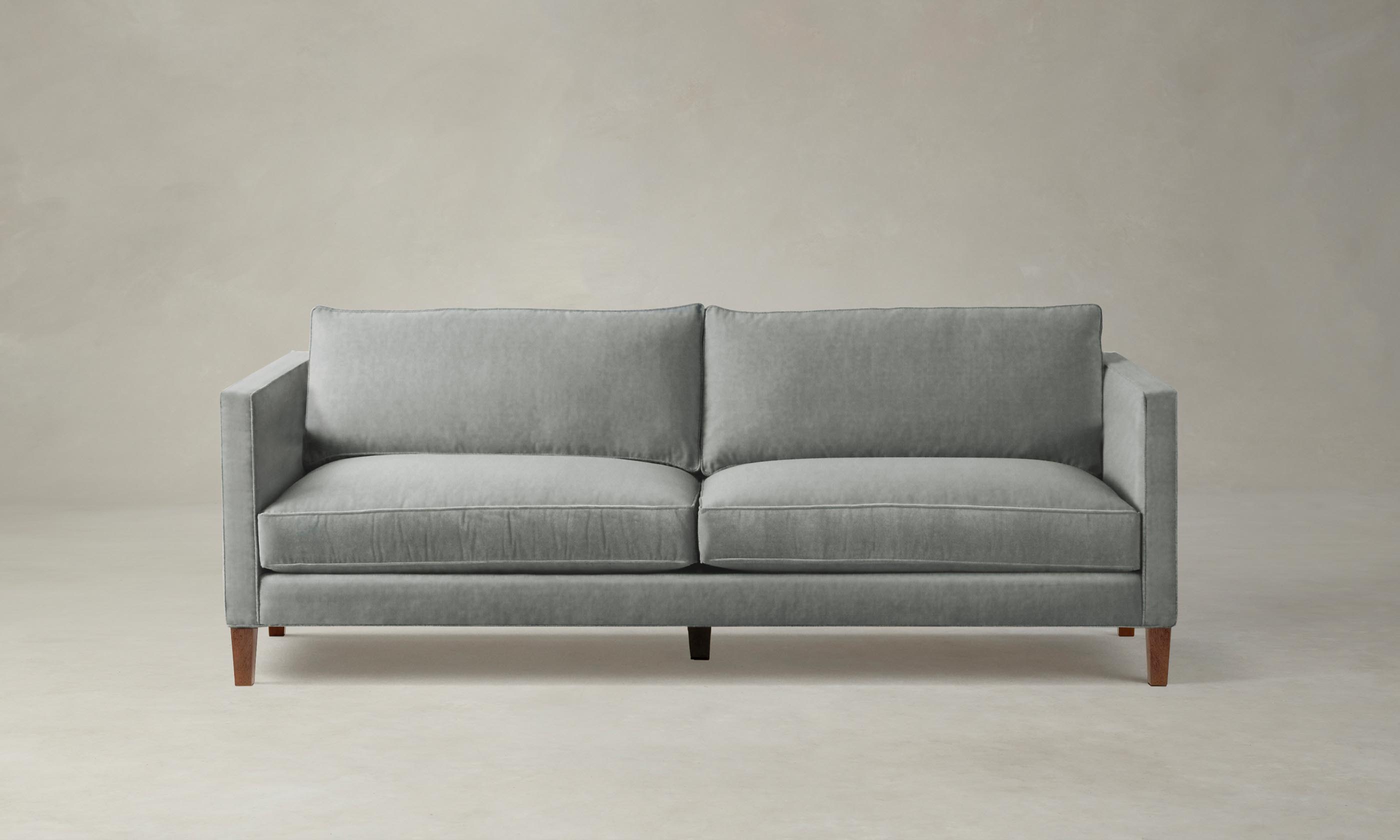 Crosby Sectional Sofa - Performance Velvet Upholstery in Seafoam Green | Modern Living Room Furniture for Comfortable Lounging & Entertaining