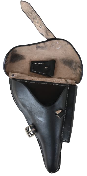 Premium Leather Gun Holster for Men & Women - Right Handed WII German Luger P08 Pistol Holster with Secure Buckle Closure | Ideal for Concealed Carry, Range Shooting & Historical Reenactments