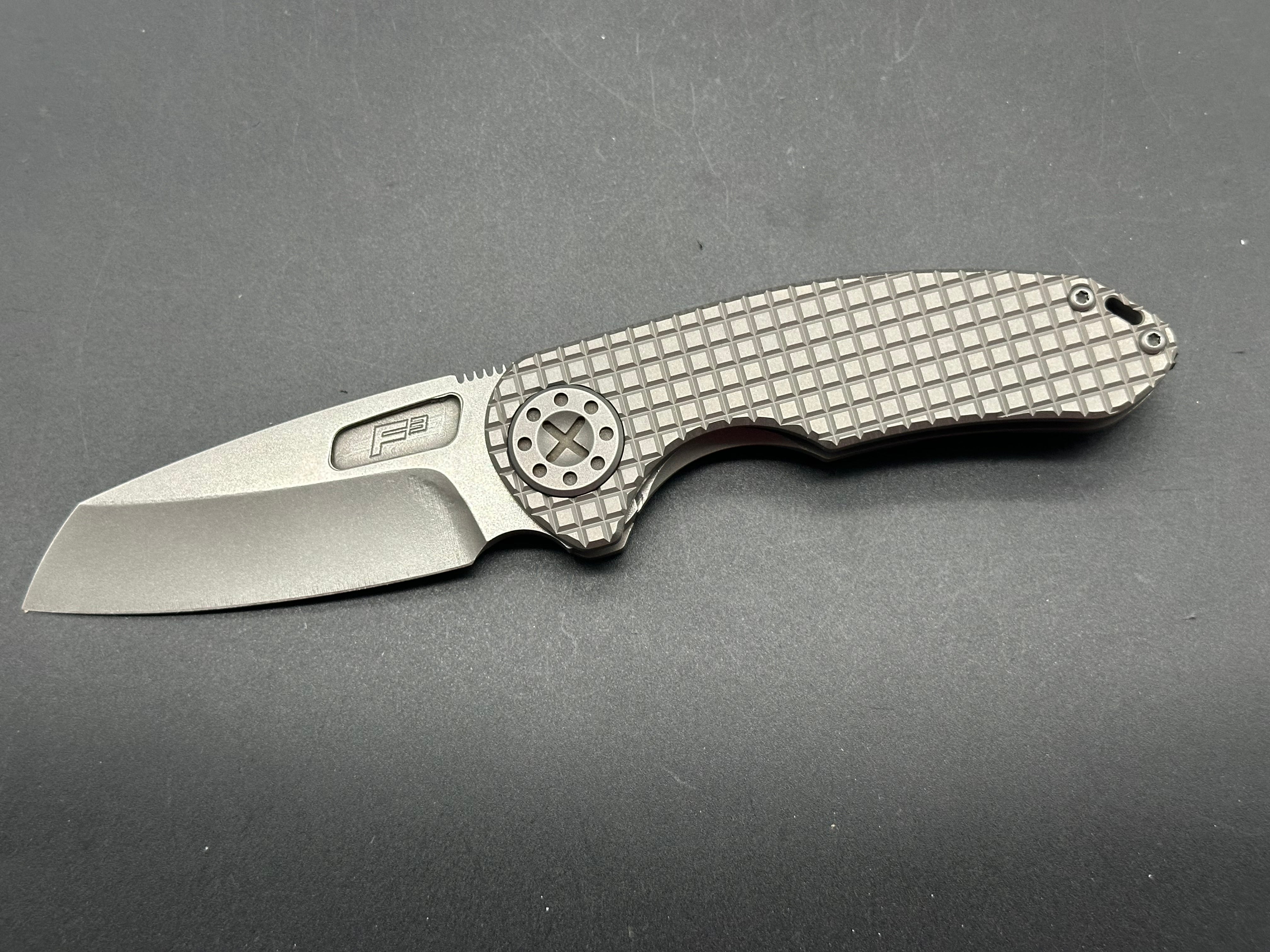 Curtis F3 Medium Wharncliffe Knife - Non-Flipper, Frag Pattern, Stonewash Finish, MagnaCut Steel - Perfect for EDC, Outdoor Adventures & Tactical Use
