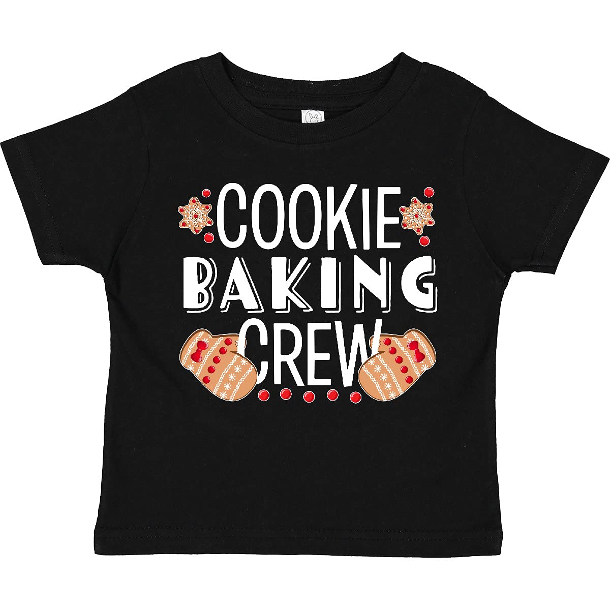 Inktastic Christmas Cookie Baking Crew Toddler T-Shirt with Oven Mitts - Fun Holiday Baking Outfit for Kids & Toddlers