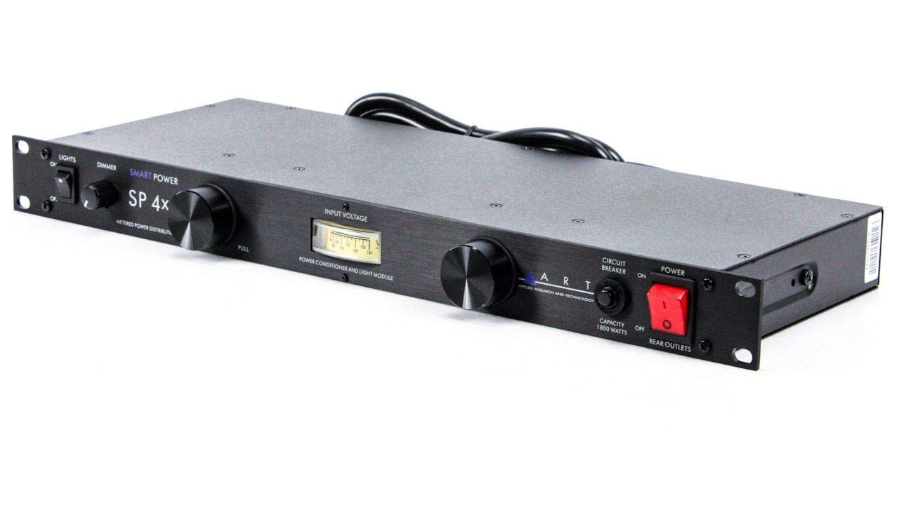 ART SP 4x4 Rackmount 8 Outlet Power Conditioner & Surge Protector with Linear Voltmeter & Dual Lights - Professional Audio/Video Equipment Protection for Studio & Stage Use