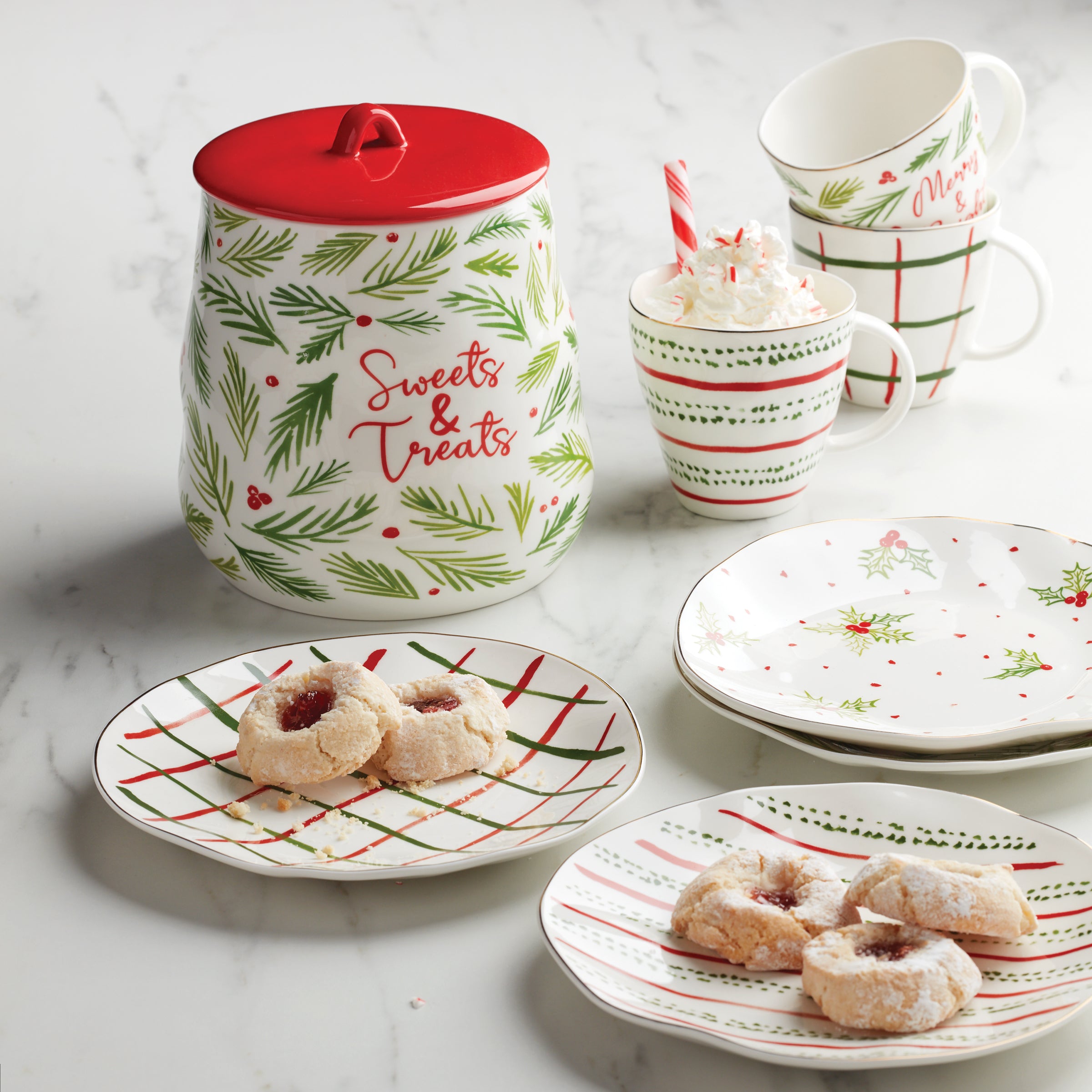 Bayberry Dessert Plates Set of 4 - Elegant Ceramic Appetizer Dishes for Parties, Tea Time & Special Occasions