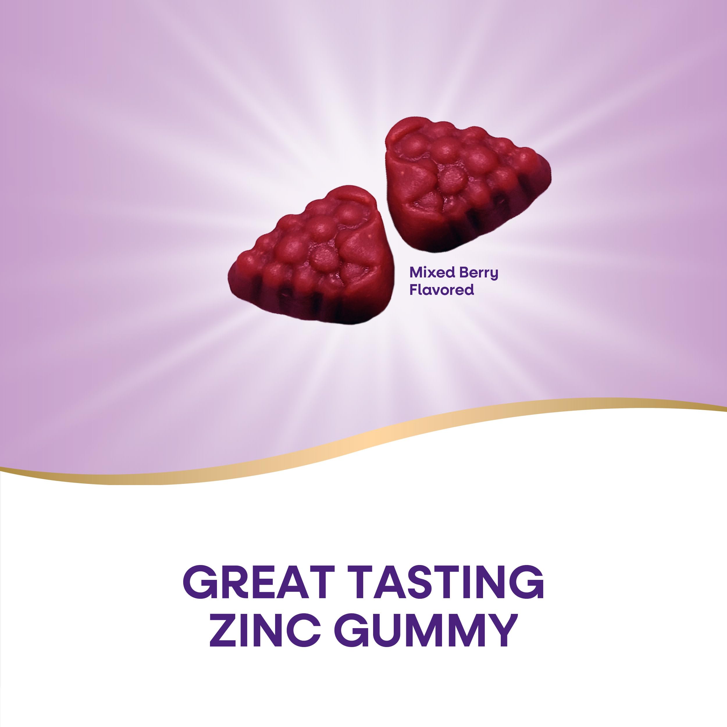 Nature's Way Zinc Gummies for Immune Support - 120 Mixed Berry Flavored Gummies with 100% Daily Zinc Value | Daily Immune Booster for Adults & Kids | Perfect for Cold Season & Year-Round Wellness