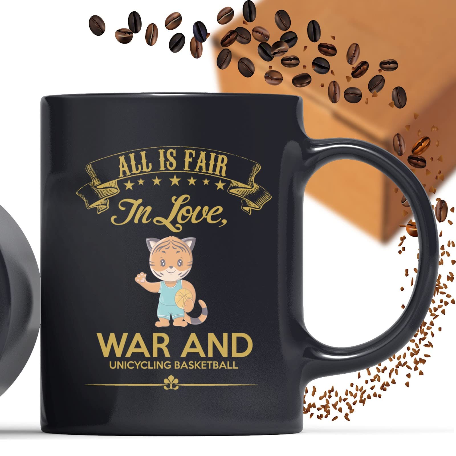 Funny Unicycling Basketball Coffee Mug - Humorous Gift for Sports Fans