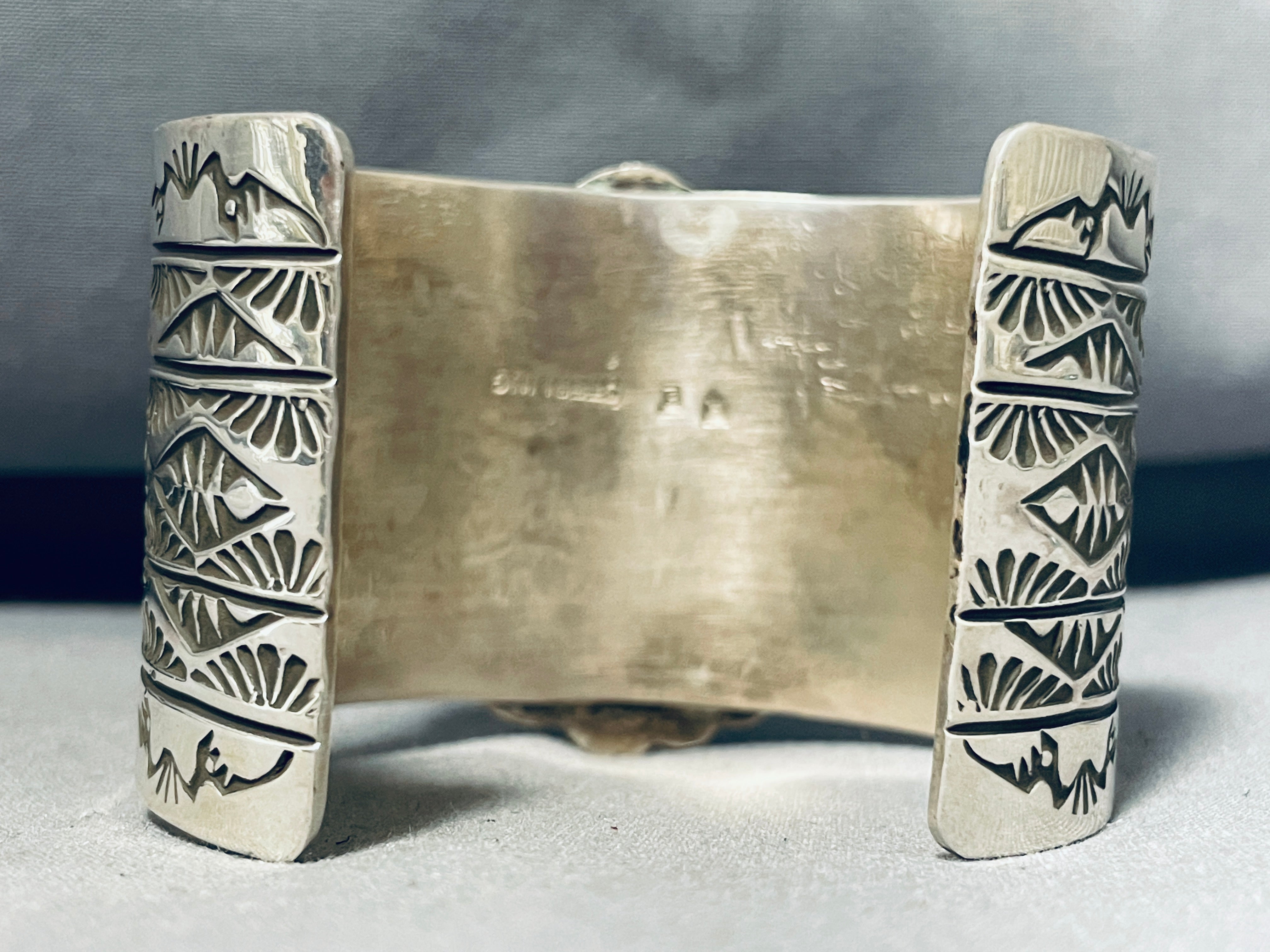 132 Grams Authentic Navajo Royston Turquoise Sterling Silver Handmade Signed Bracelet - Perfect for Boho Fashion, Native American Jewelry Collectors & Gift Giving
