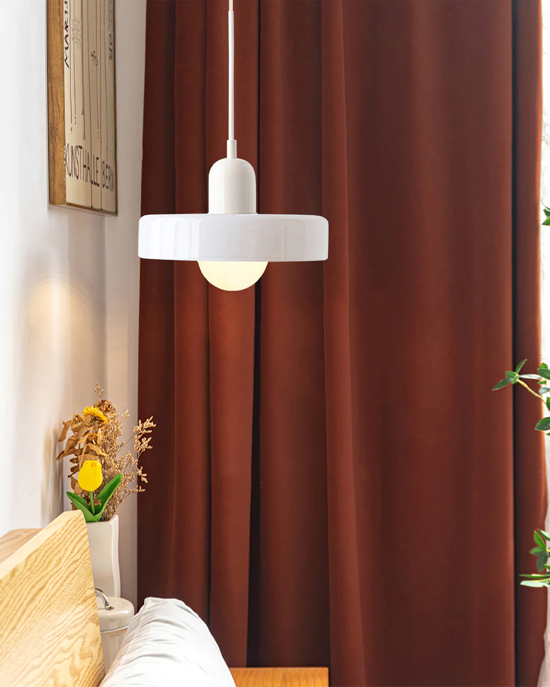 Modern Disc Orb Pendant Light Fixture - Sleek Minimalist Ceiling Lighting for Dining Room, Kitchen, Bedroom & Living Room Decor