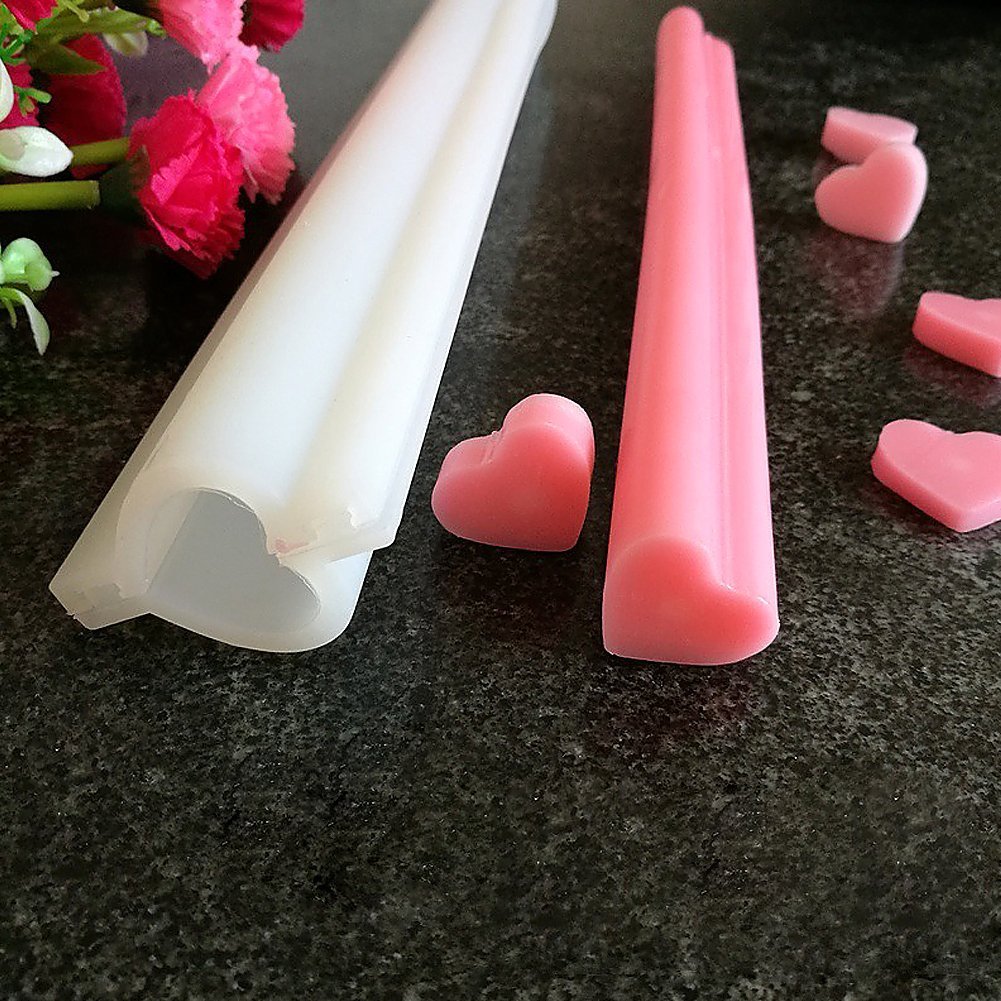 EchoDone Heart Tube Column Silicone Soap Mold - DIY Heart Shaped Candle & Soap Making Kit - Perfect for Valentine's Day Gifts, Wedding Favors, and Craft Projects