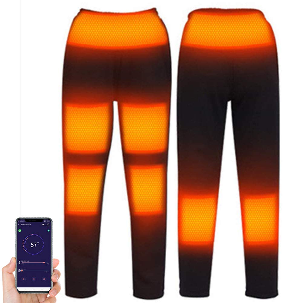 YEKKU USB Heated Pants for Men & Women - Electric Thermal Warm Pants with Adjustable Temperature - Perfect for Winter Sports, Outdoor Work & Cold Weather Activities