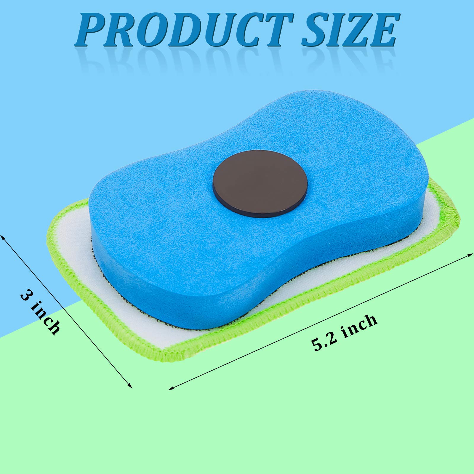 Microfiber Dustless Chalk Eraser - Magnetic Chalkboard Cleaner for Markers & Chalk - Washable Reusable Duster for Home, Classroom & Office (2-Pack) - Perfect for Whiteboards, Blackboards & School Supplies