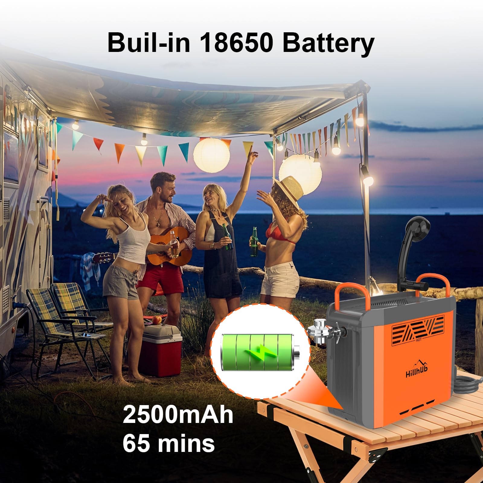 Portable Propane Water Heater with Pump & Shower Head - Instant Hot Water System with Built-in Battery for Camping, Outdoor Showers & Cleaning - Overheat Protection - Perfect for RV Trips, Backpacking & Emergency Use