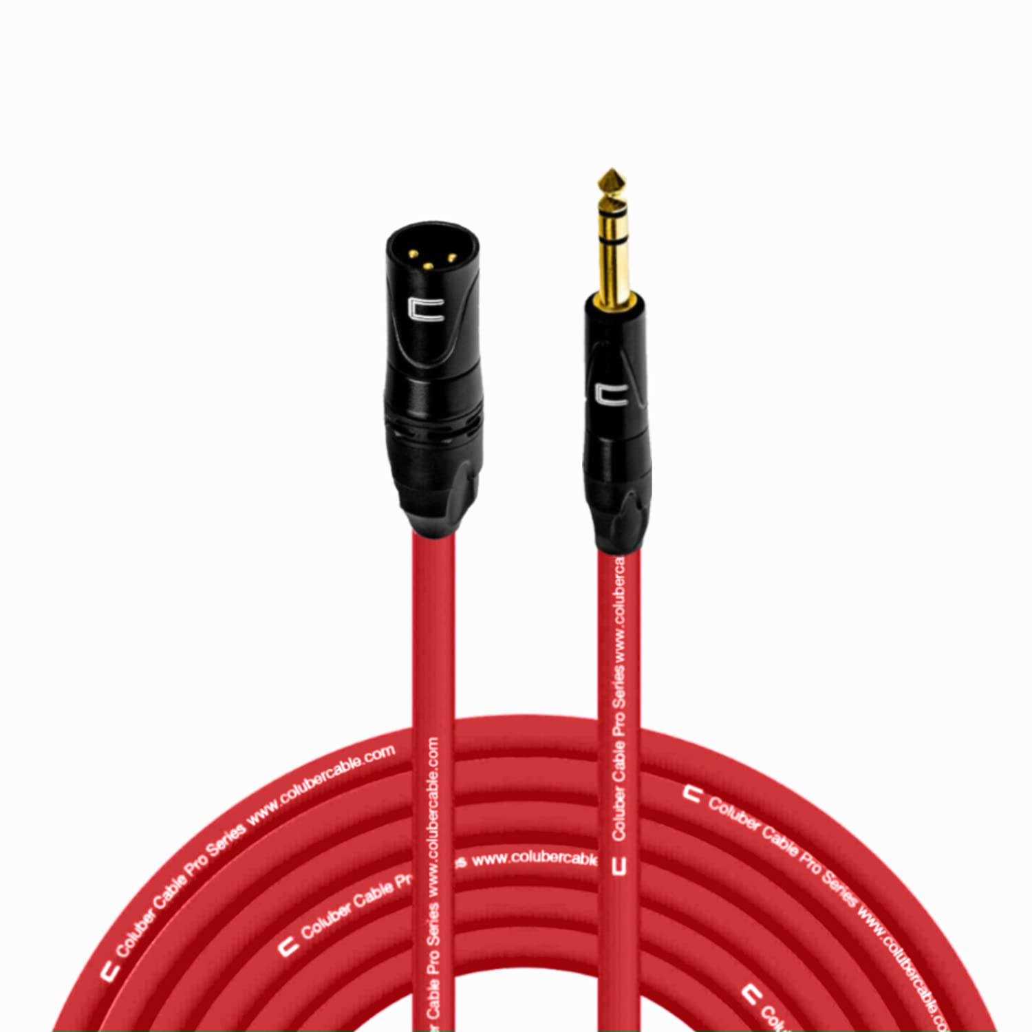 Premium 50ft Red Balanced XLR Male to 1/4