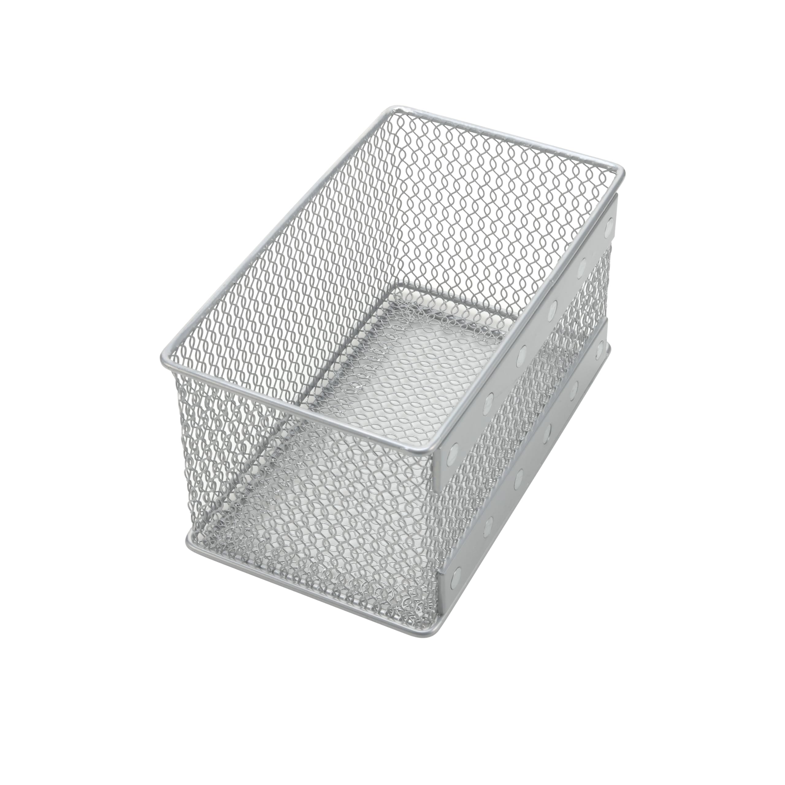 Ybmhome Stainless Steel Magnetic Storage Basket - Organizer for Kitchen, Office, Refrigerator & Microwave - Wire Mesh Trash Caddy, Desk Tray & Container for Magnetic Surfaces (Medium, 1-Pack) - Perfect for Fridge Organization & Office Supply Storage