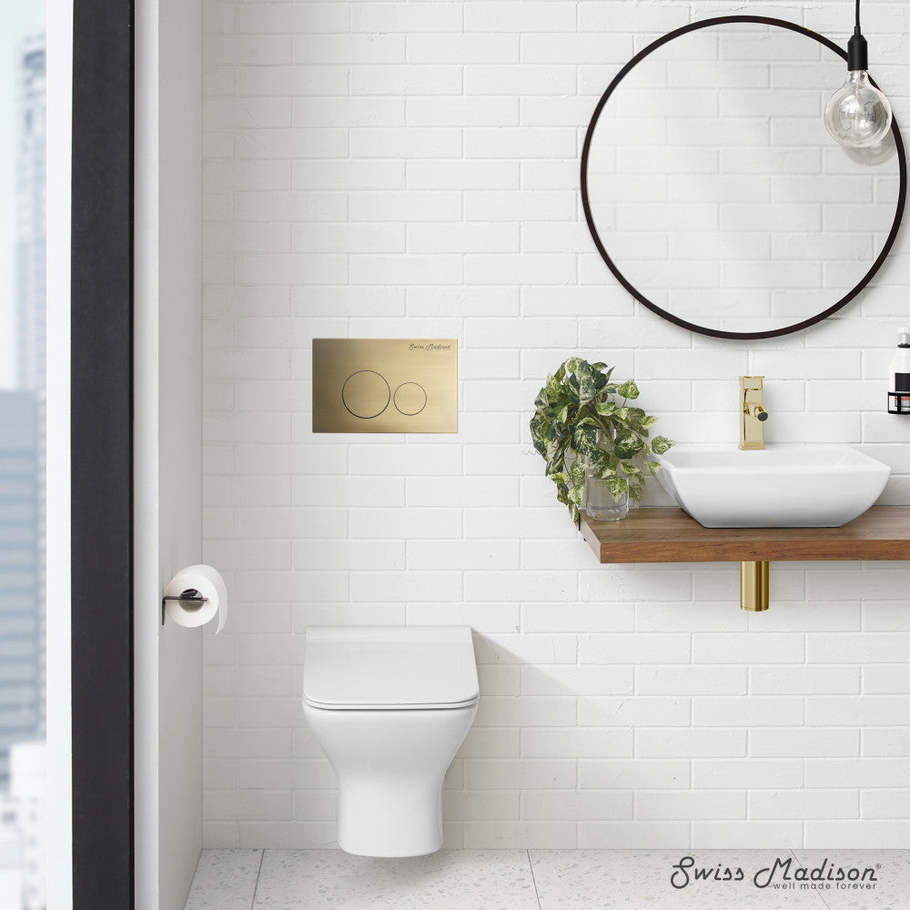 Brushed Brass Wall Mount Actuator Flush Push Button Plate - Elegant Home & Office Access Control Solution for Doors & Cabinets
