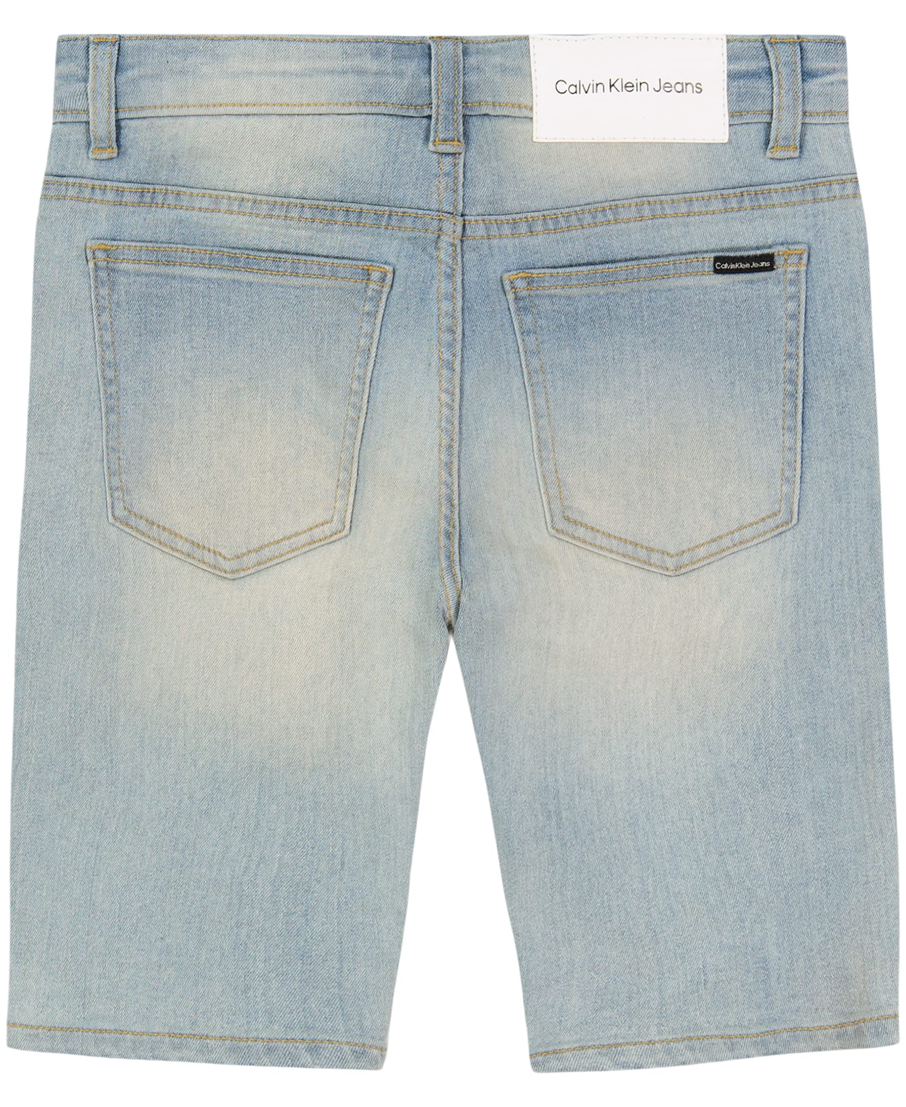 Calvin Klein Boys' Relaxed Fit Denim Shorts 5-Pocket Style with Zipper Fly & Button Closure - Casual Summer Wear for Kids, Playdates & Outdoor Activities