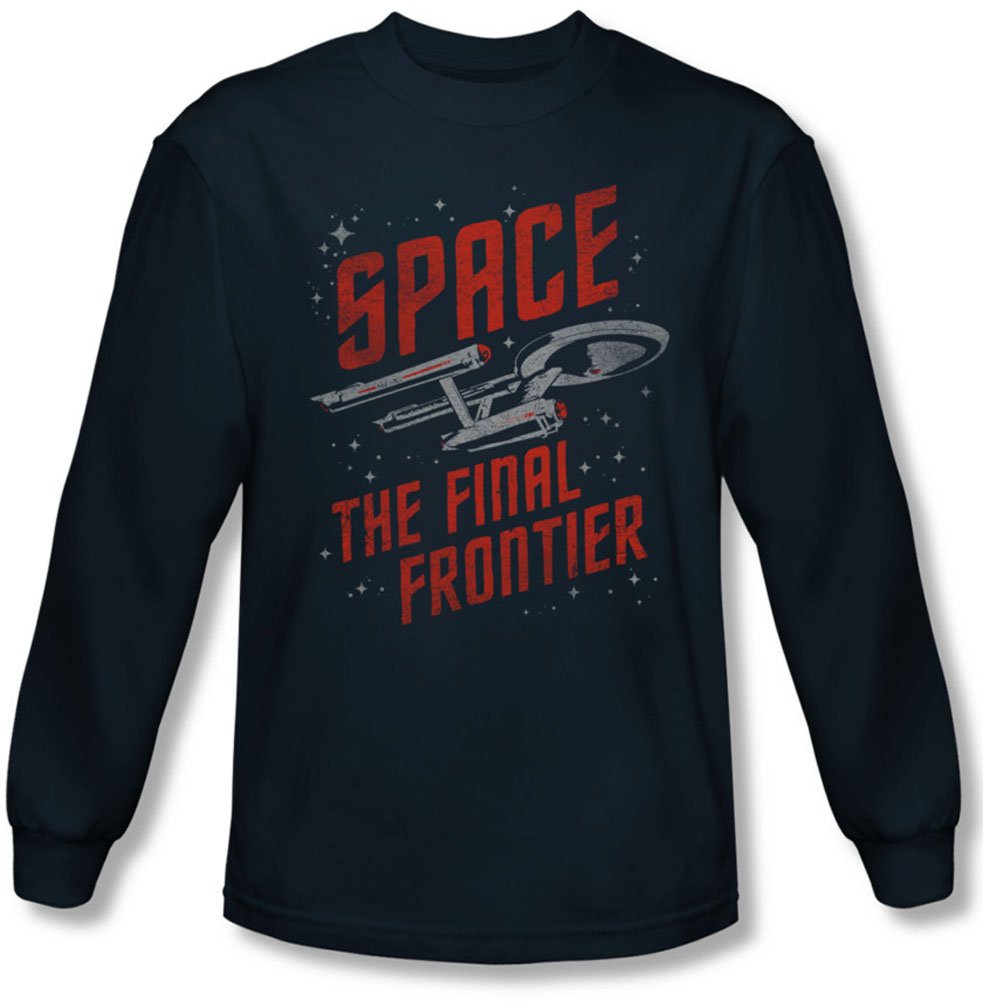 Star Trek Men's Space Travel Long Sleeve T-Shirt | Sci-Fi Fan Apparel | Perfect for Cosplay, Conventions & Everyday Wear