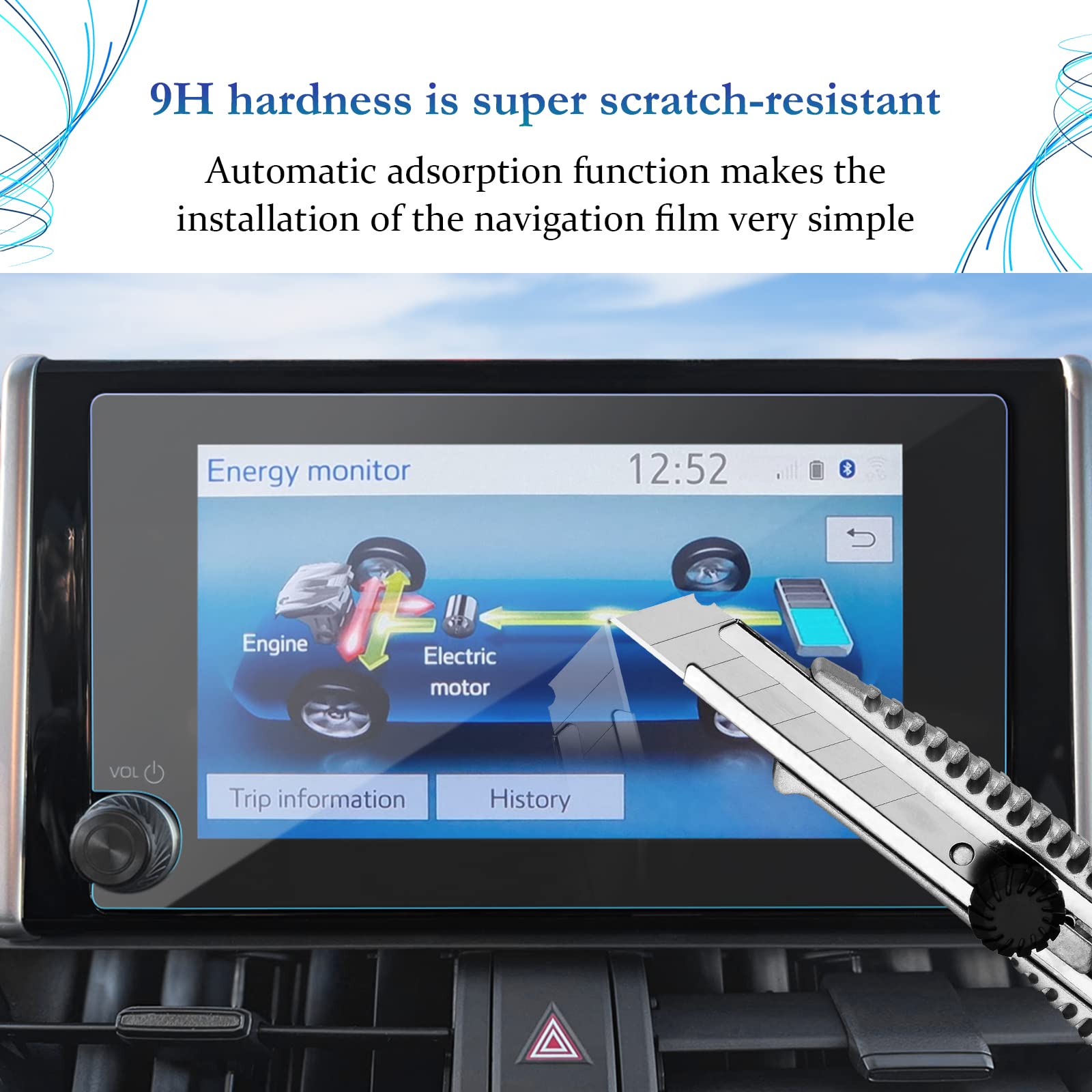 SKTU Premium Tempered Glass Screen Protector for 2023-2025 Toyota RAV4/RAV4 Hybrid - 8 Inch HD Clear Navigation Display Protection - Anti-Scratch & Bubble-Free - Perfect for Daily Driving & Road Trips