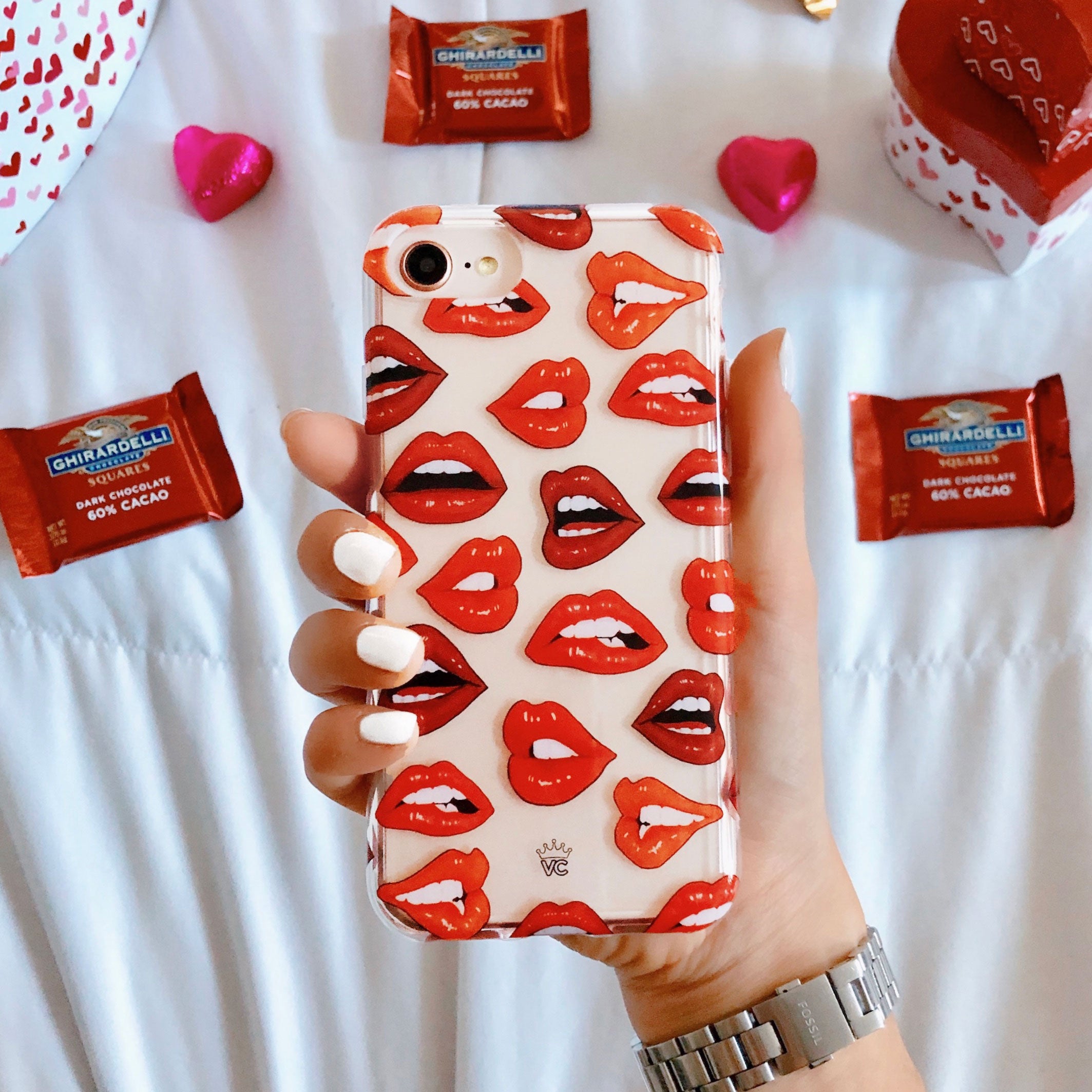 Stylish Red Lips Design Shockproof iPhone Case - Trendy & Durable Phone Cover for iPhone 12/13/14/15 Pro Max - Perfect for Fashion Lovers & Daily Protection