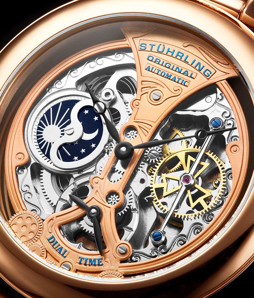 Emperor's Grandeur 127A Automatic 49mm Skeleton Watch for Men - Luxury Mechanical Timepiece with Open Heart Design - Perfect for Formal Events, Business Meetings & Special Occasions