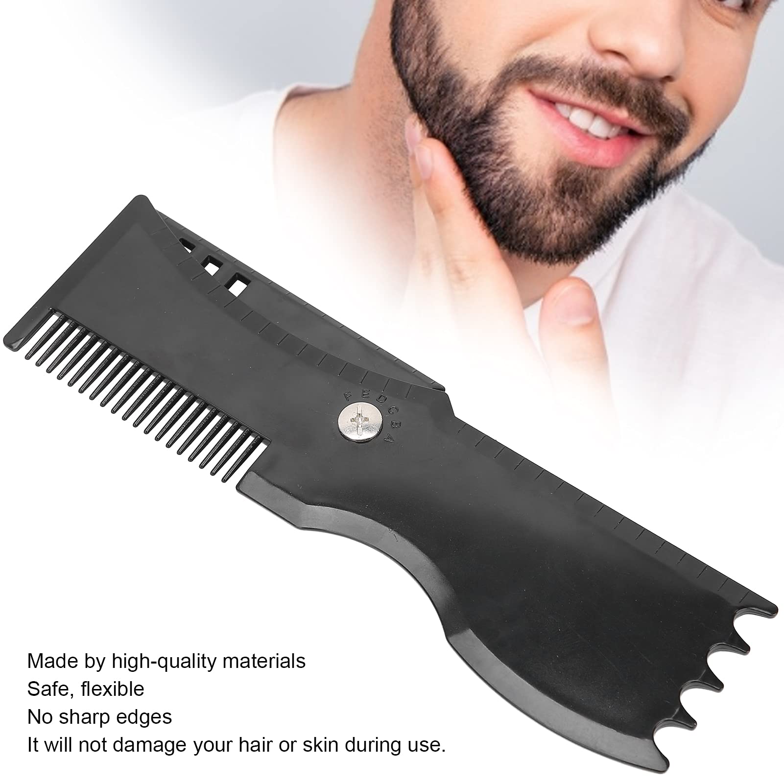 Professional Beard Shaping Tool for Men - Rotatable Beard Line Guide Template for Precise Styling, Edging & Grooming (Jaw, Cheek & Neck Line) | Perfect for Home Barbering & Salon Use