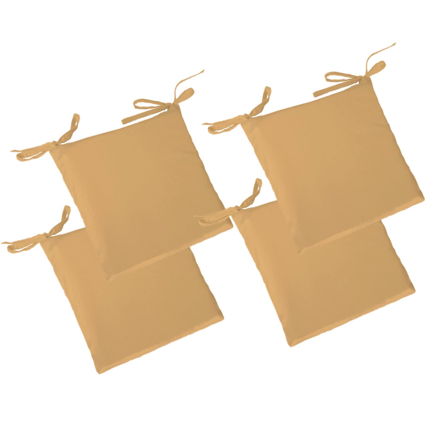 4 Pack 40x40cm Square Chair Cushions - 4cm Thick 100% Cotton Solid Color Cover - Removable & Washable - 30 Color Options - Customizable - Perfect for Dining Chairs, Office Seats & Home Decor
