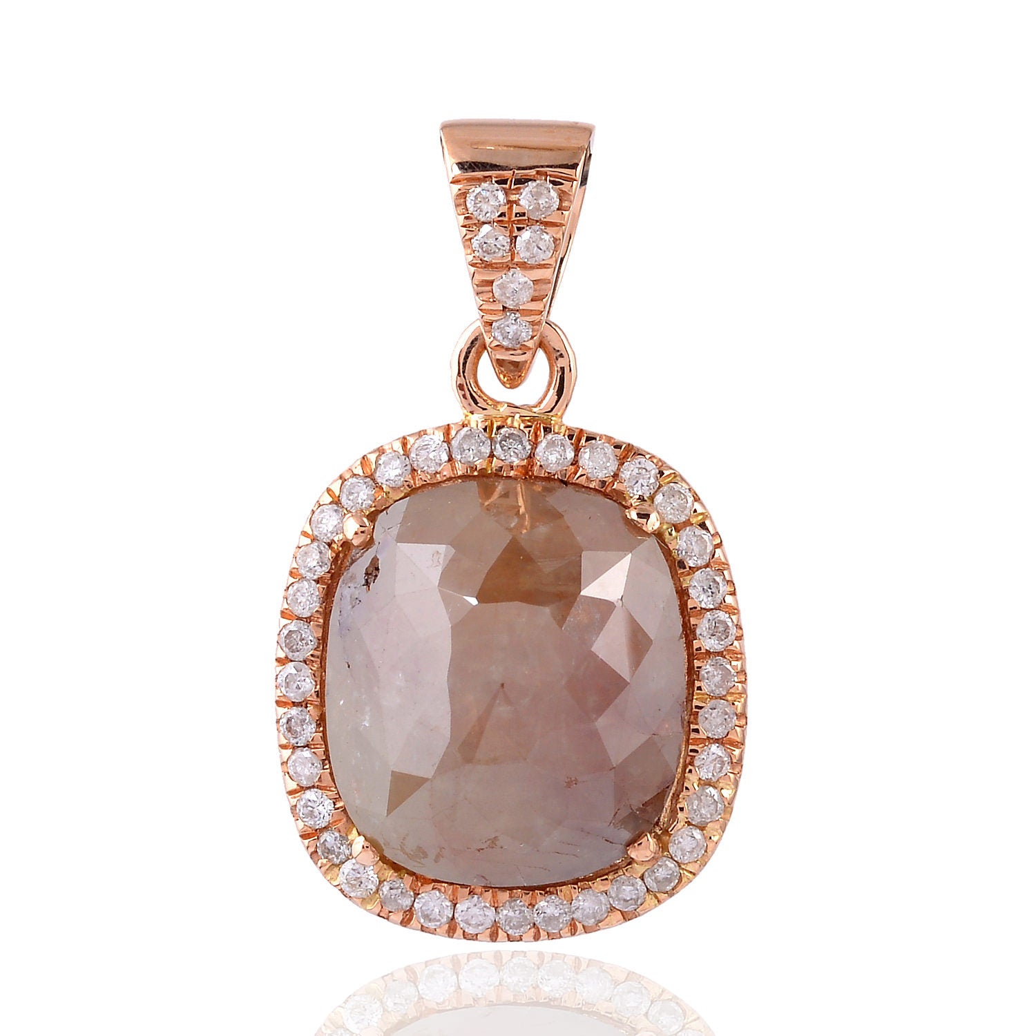 Exquisite 18K Rose Gold Cushion Cut Ice Diamond Pave Charm Bracelet - Perfect for Weddings, Anniversaries & Special Occasions