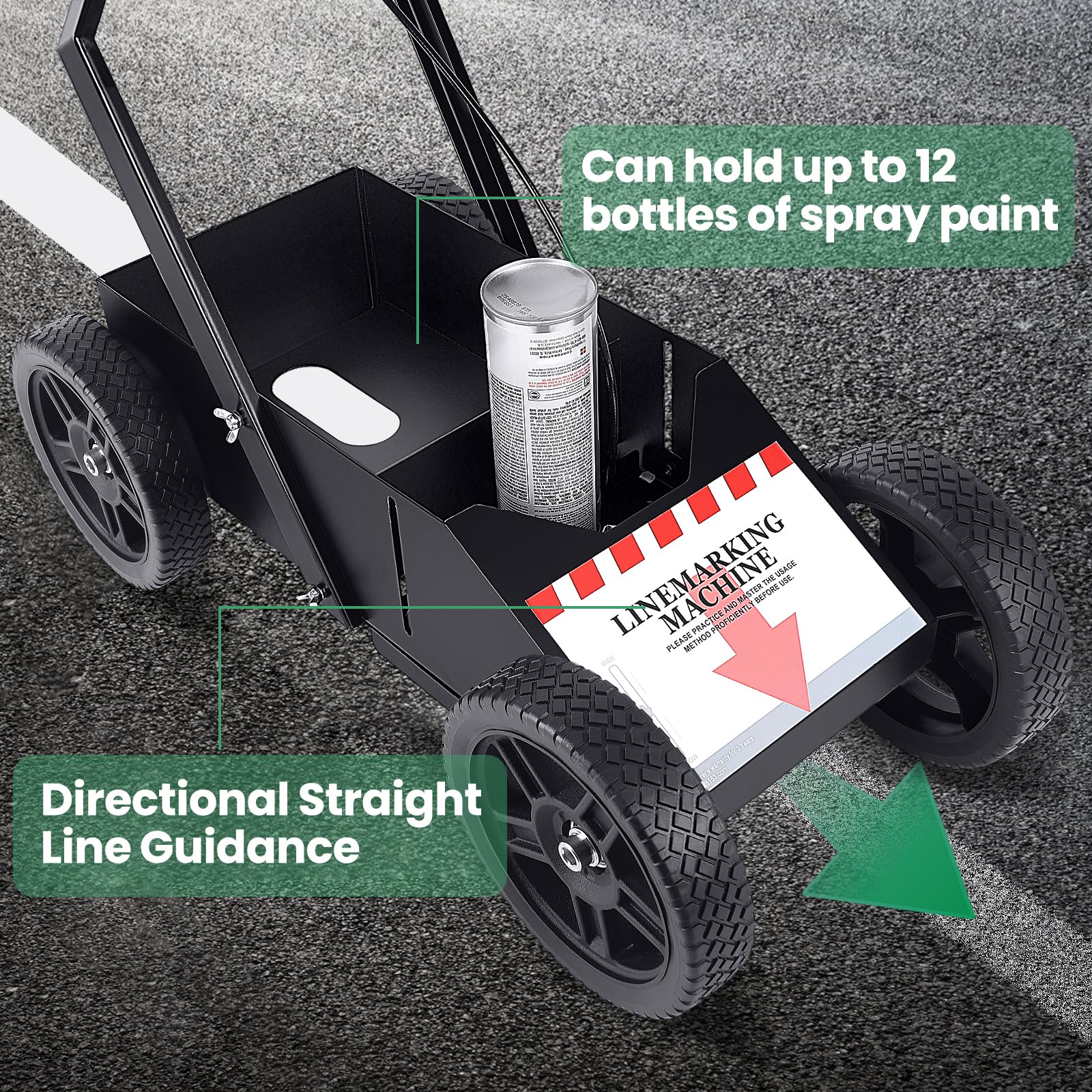 2395000 Striping Machine - Compatible with Rust-Oleum Inverted Marking Spray Paint, Ready-to-Use Parking Lot Line Striper with 2