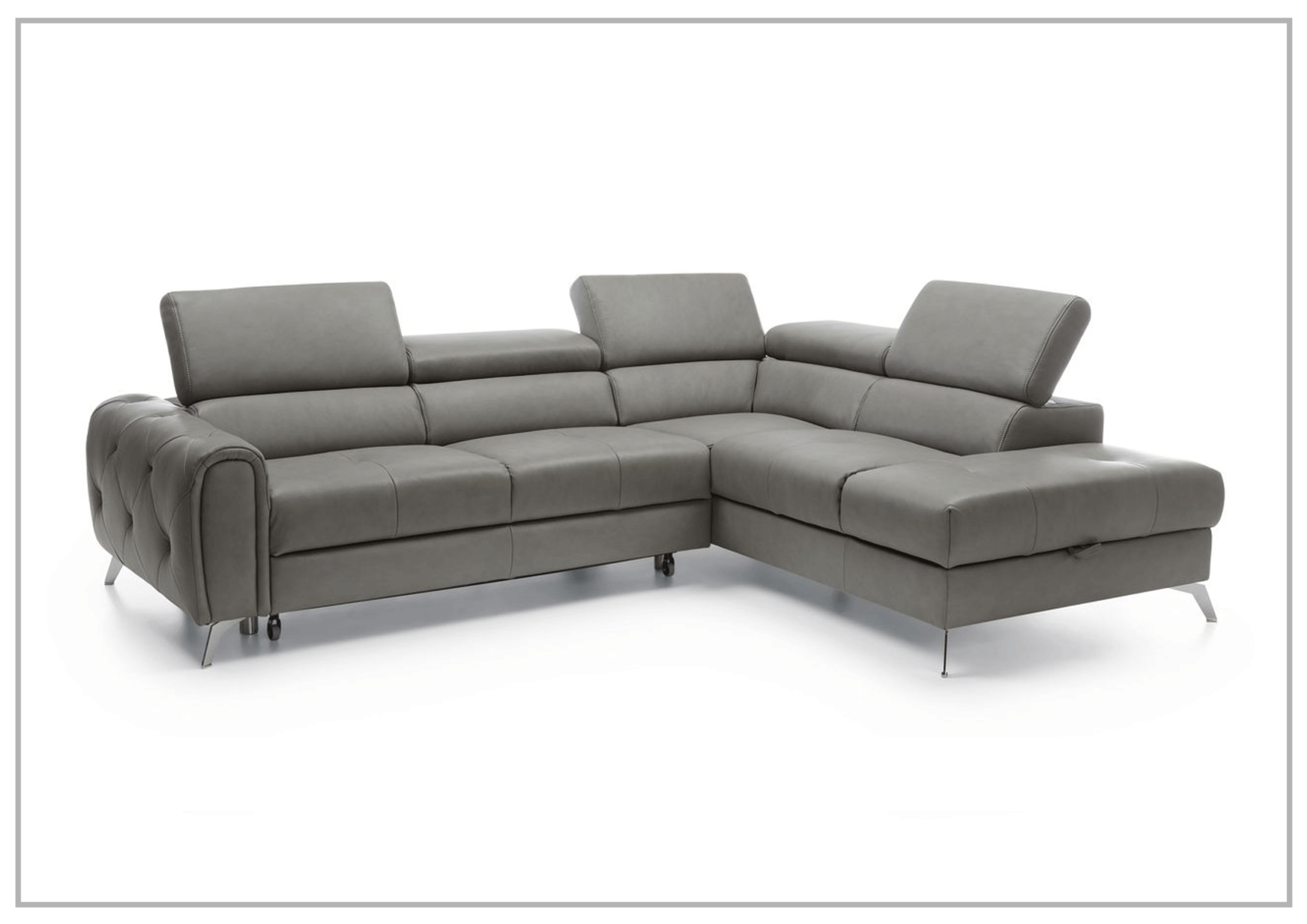 Gio Italia Camelia Sectional Sofa with Pull-Out Bed & Storage | Modern L-Shaped Couch for Small Spaces | Perfect for Apartments, Living Rooms & Guest Rooms